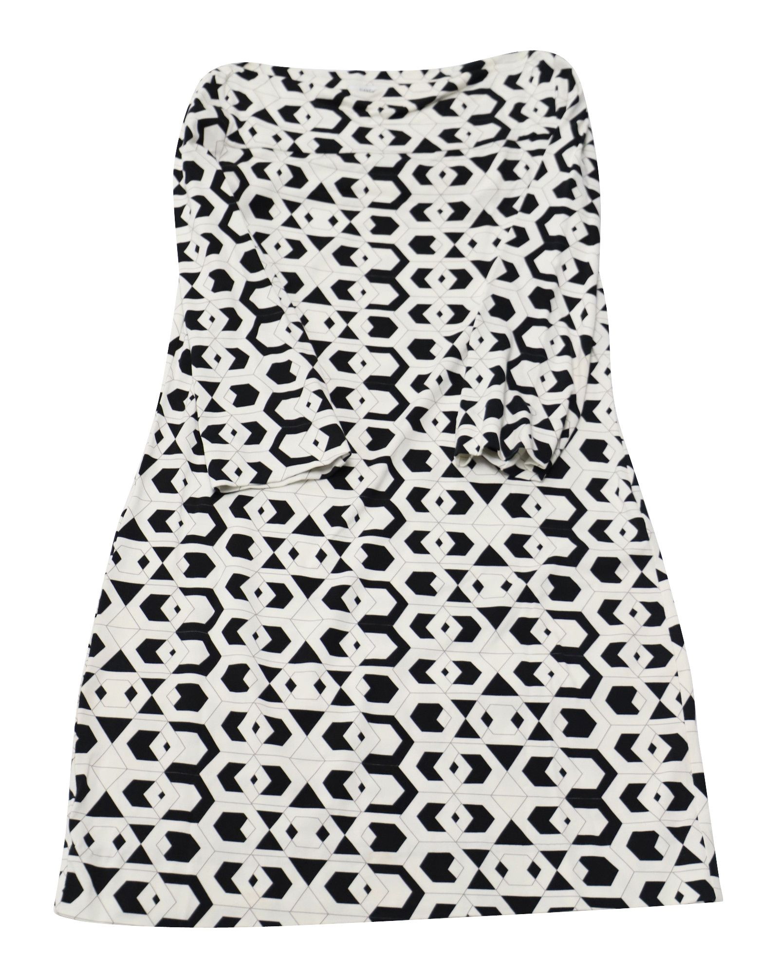 Diane von Furstenberg Diane Von Furstenberg Geometric Print Dress in Black Viscose Size 26" / US 2 / IT 38 - 1 Thumbnail