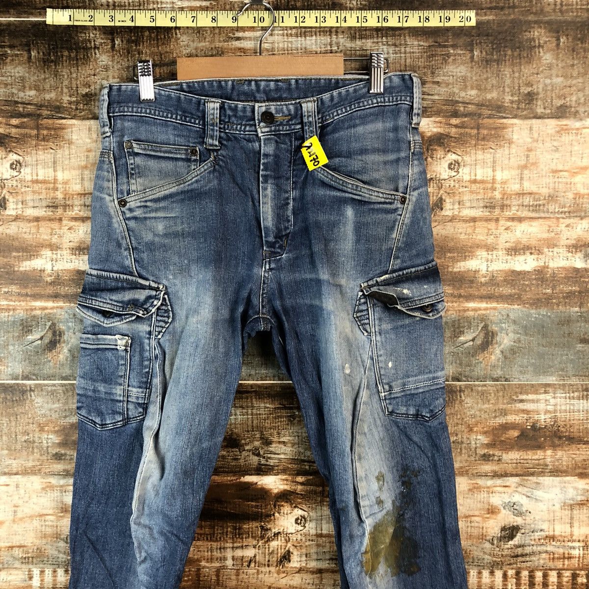 Japanese Brand Even River Blue Distressed Denim Multipocket Pants #A2170 Size US 29 - 4 Thumbnail