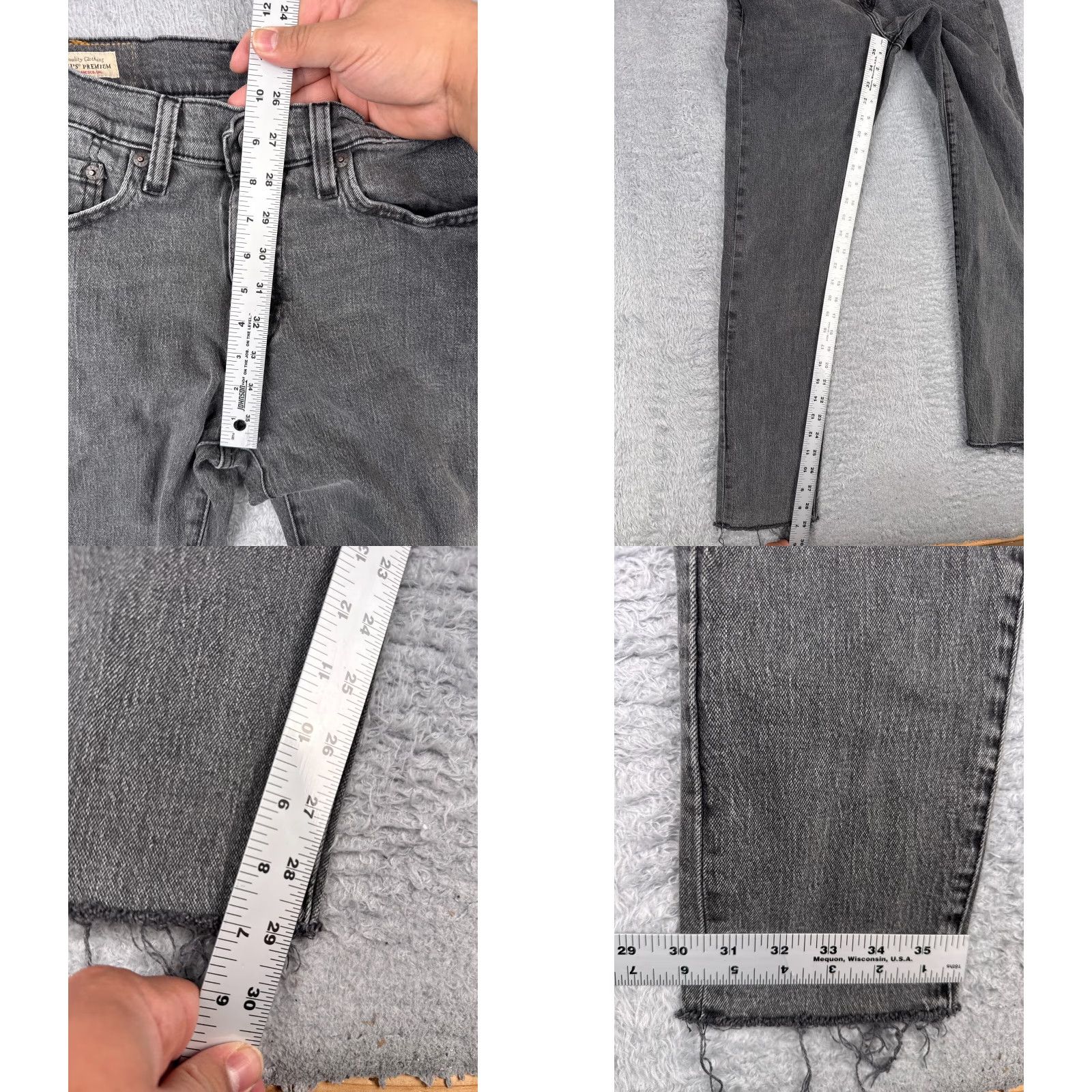 Levi's Levi's Premium Jeans Black Denim 30x29 Cotton 512 Big E Adult Size US 30 / EU 46 - 9 Thumbnail