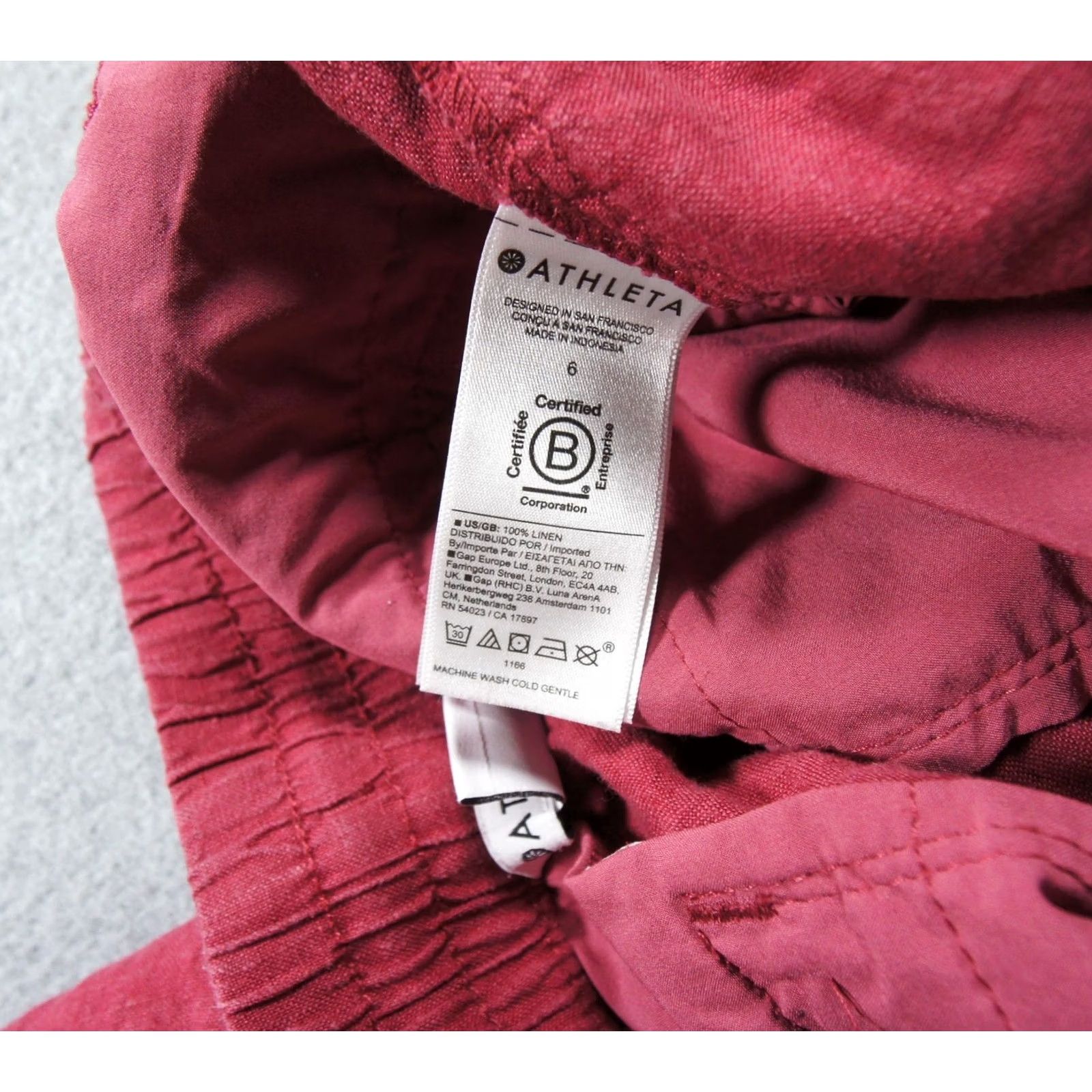 Athleta Athleta Pants Womens 6 Red Jogger Linen Drawstring Casual Lounge Ladies Size 28" / US 6 / IT 42 - 7 Thumbnail