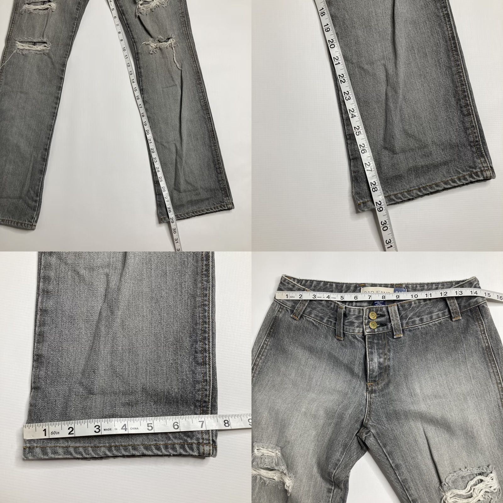 Gap VINTAGE Gap Jeans 2 Button Waist Distressed Destroyed Size 6 Gray 5-Pocket Denim Menus Womens Giov Size 28" / US 6 / IT 42 - 8 Thumbnail