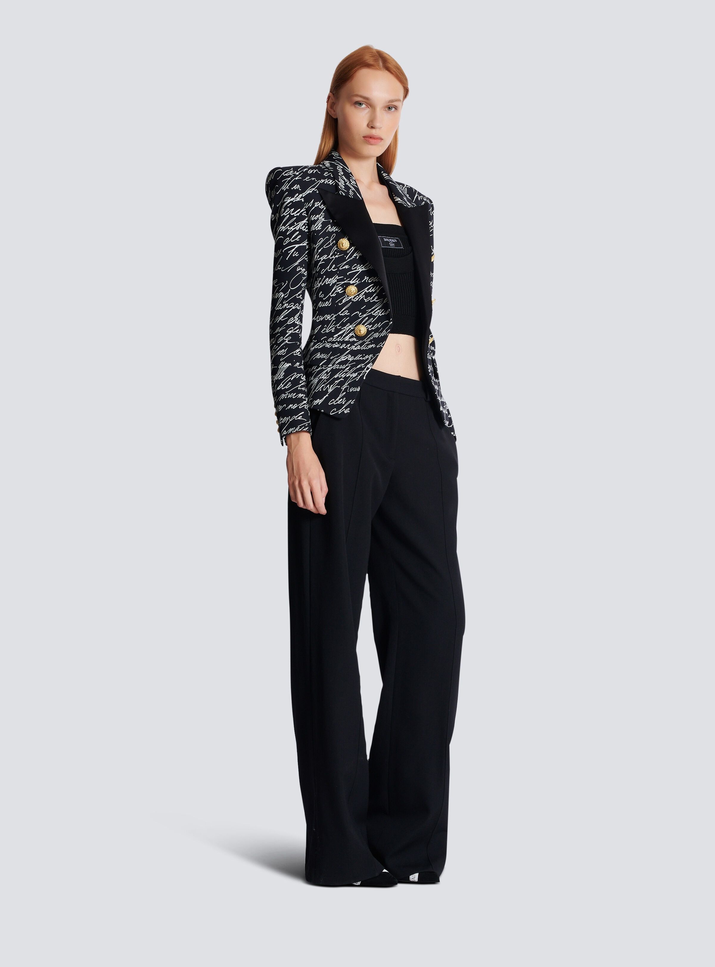 Balmain o1srvl11e1125 6-button Jacket in Black/White Size M / US 6-8 / IT 42-44 - 3 Thumbnail