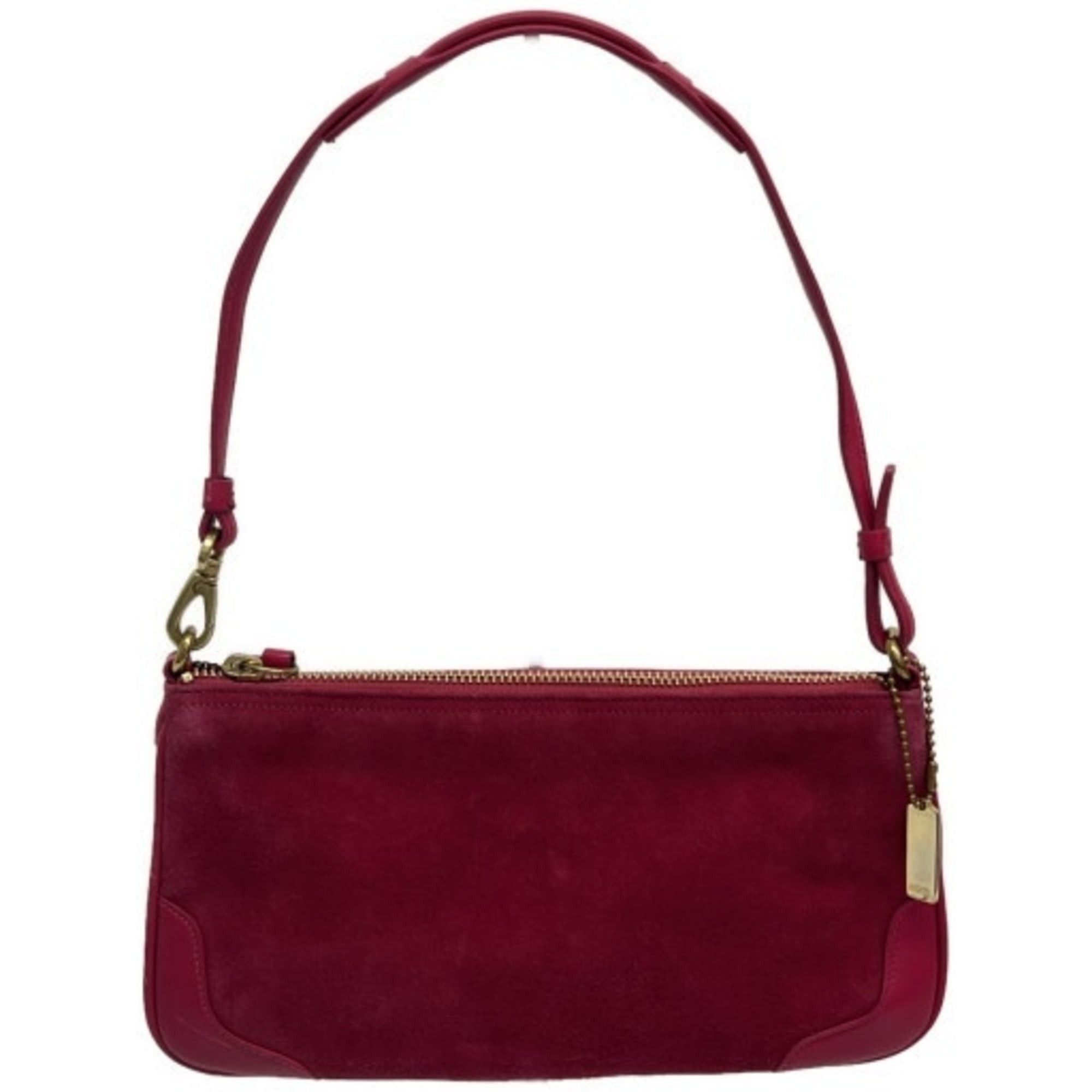 Coach Pouch Bag Suede Pink Leather 8316, Women's