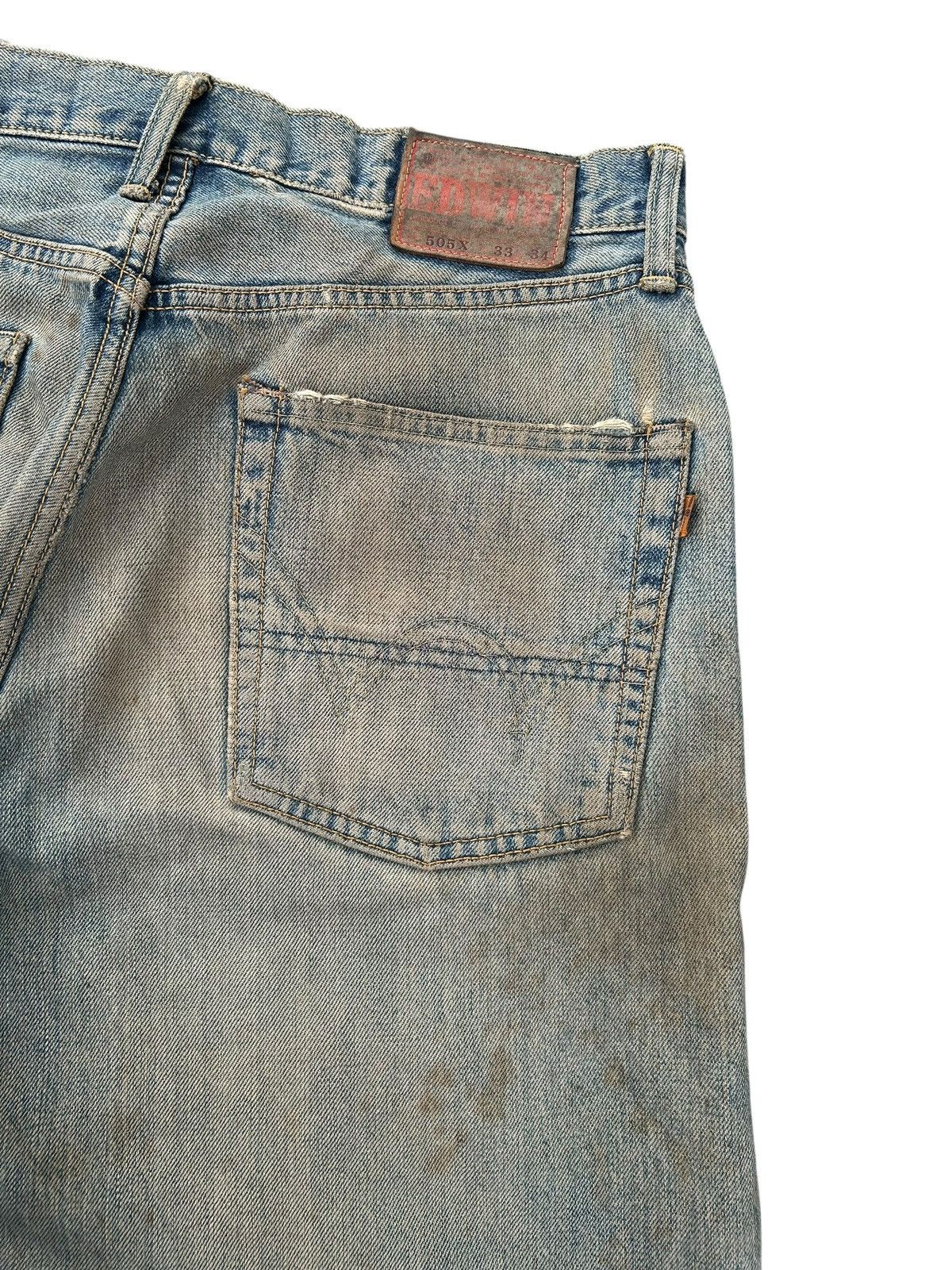Kapital Thrashed Vintage Edwin 505X Selvedge Rusty Denim Jeans Size US 33 - 15 Thumbnail