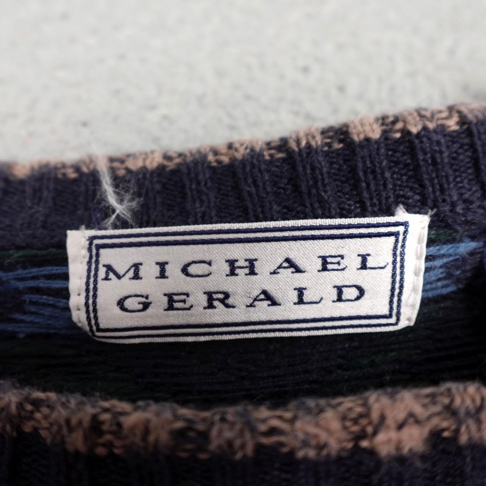 Vintage VINTAGE Michael Gerald Sweater Mens Large Blue Gray Aztec Knit Pullover 80s Size US L / EU 52-54 / 3 - 2 Thumbnail