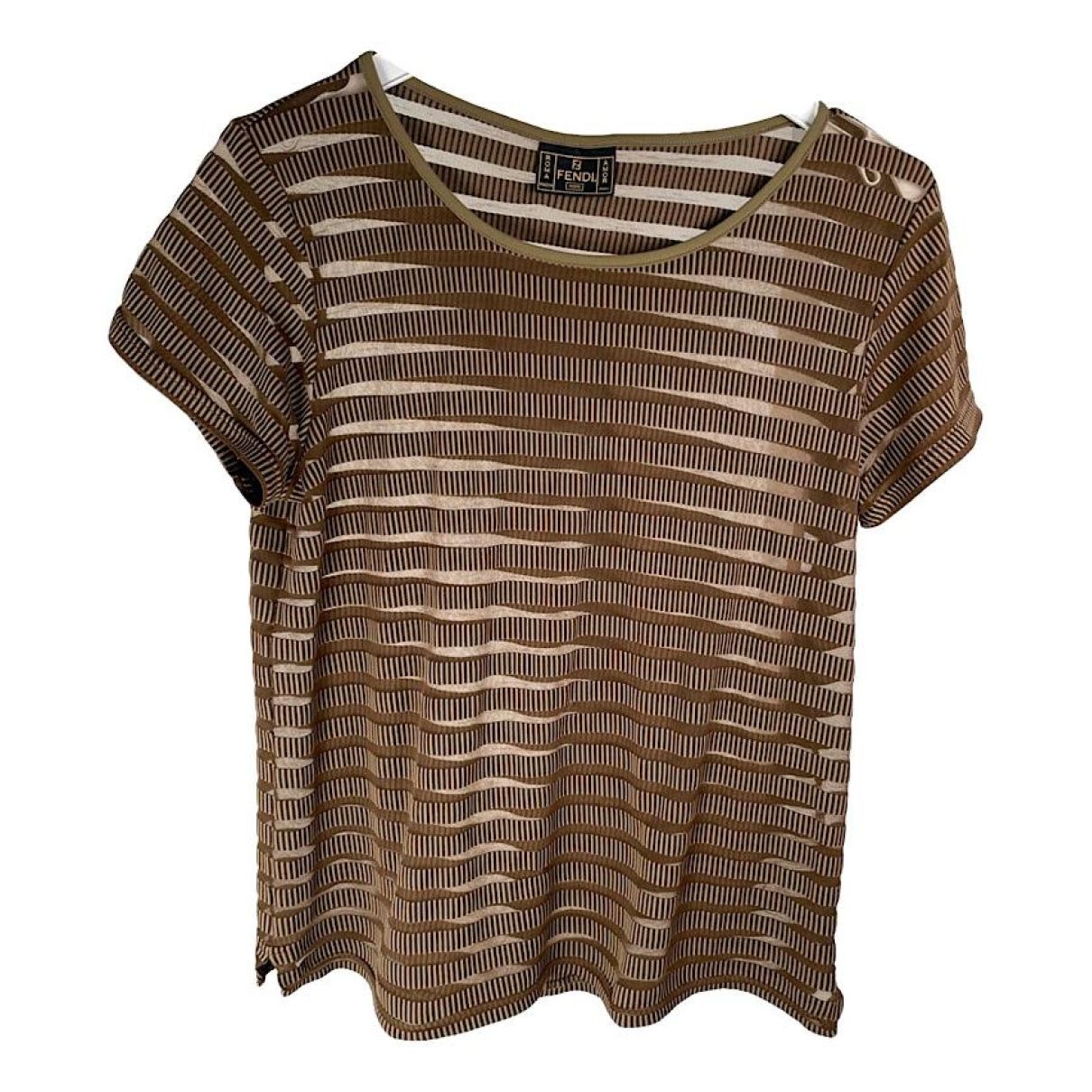 Fendi Brown Polyester Top Size L / US 10 / IT 46 - 1 Thumbnail