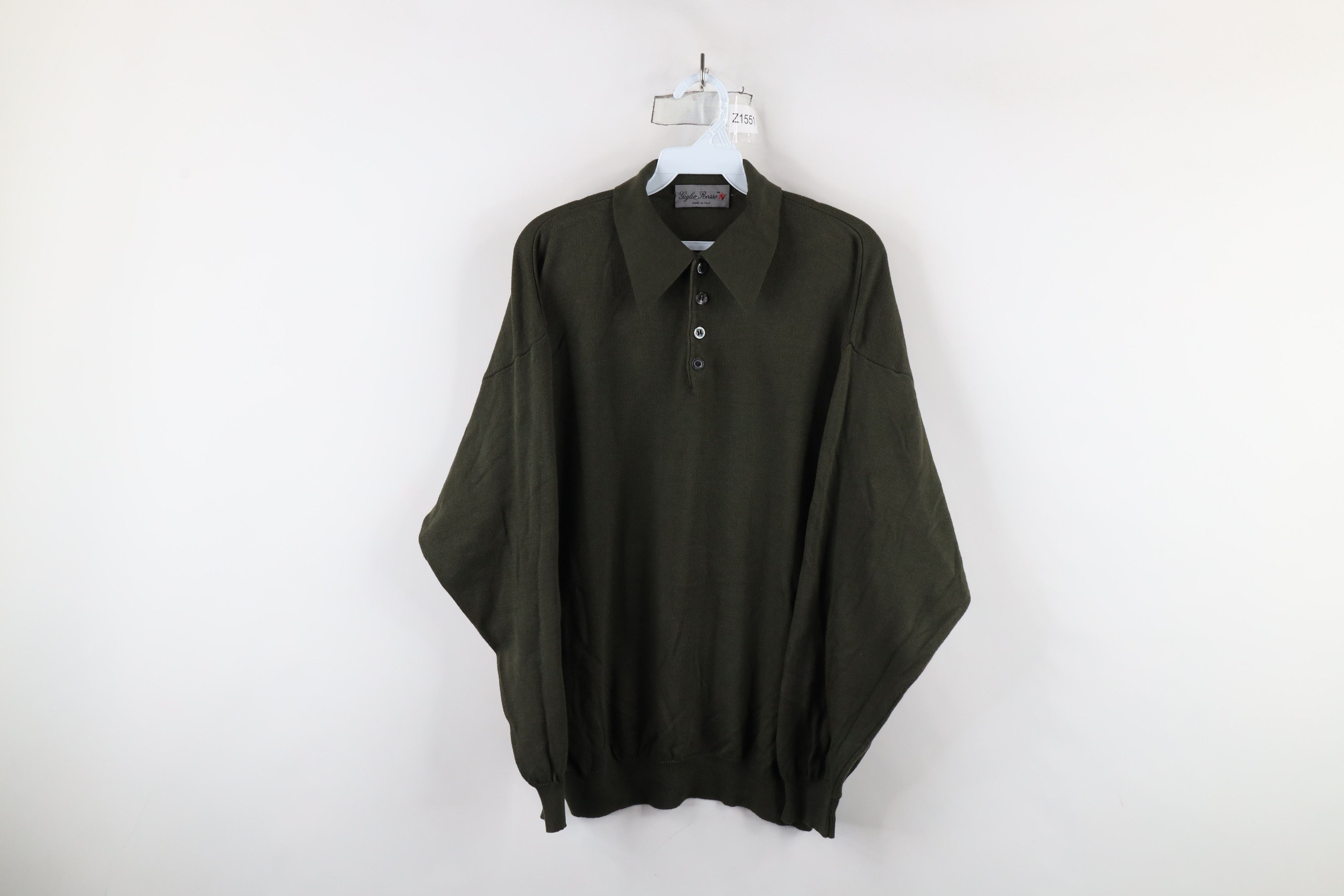 Vintage Vintage 90s Streetwear Lightweight Collared Sweater Green Size US M / EU 48-50 / 2 - 1 Thumbnail