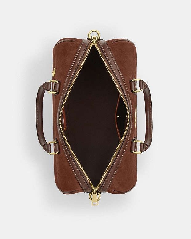 Coach Coach Rowan Suede Large Satchel Bag CCC79 Vintage Brown Size ONE SIZE - 3 Thumbnail