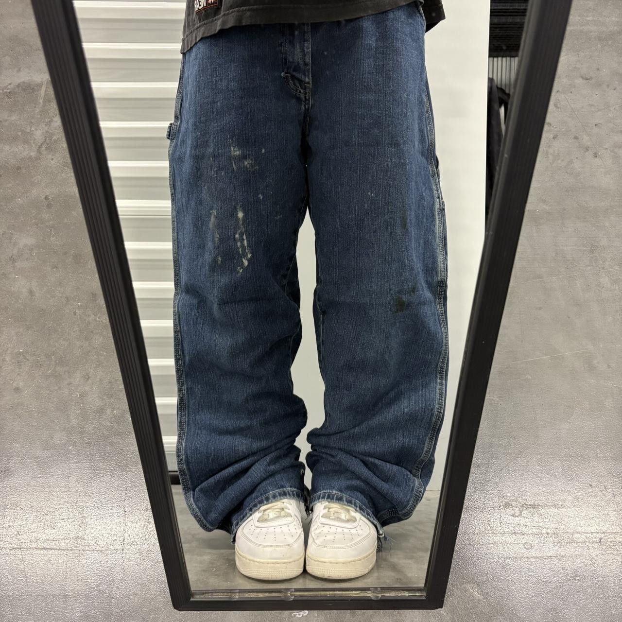 Dickies Crazy Vintage Y2K/2000s Baggy Wideleg Workwear Style Dickies Stained Carpenter Dark Wash Denim Jeans! Size US 40 / EU 56 - 1 Thumbnail