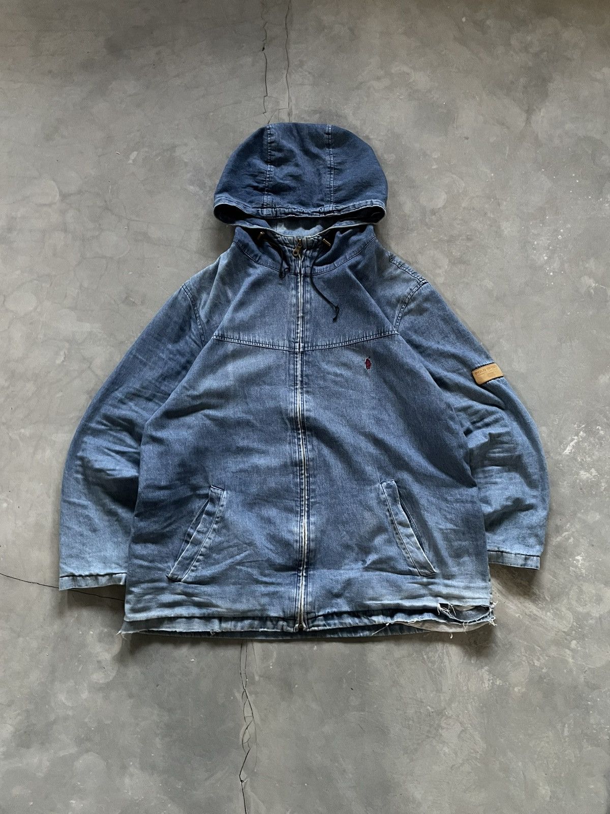 Polo Ralph Lauren Polo Ralph Lauren Active Hoodie Denim Jacket Distressed Size US XL / EU 56 / 4 - 2 Thumbnail