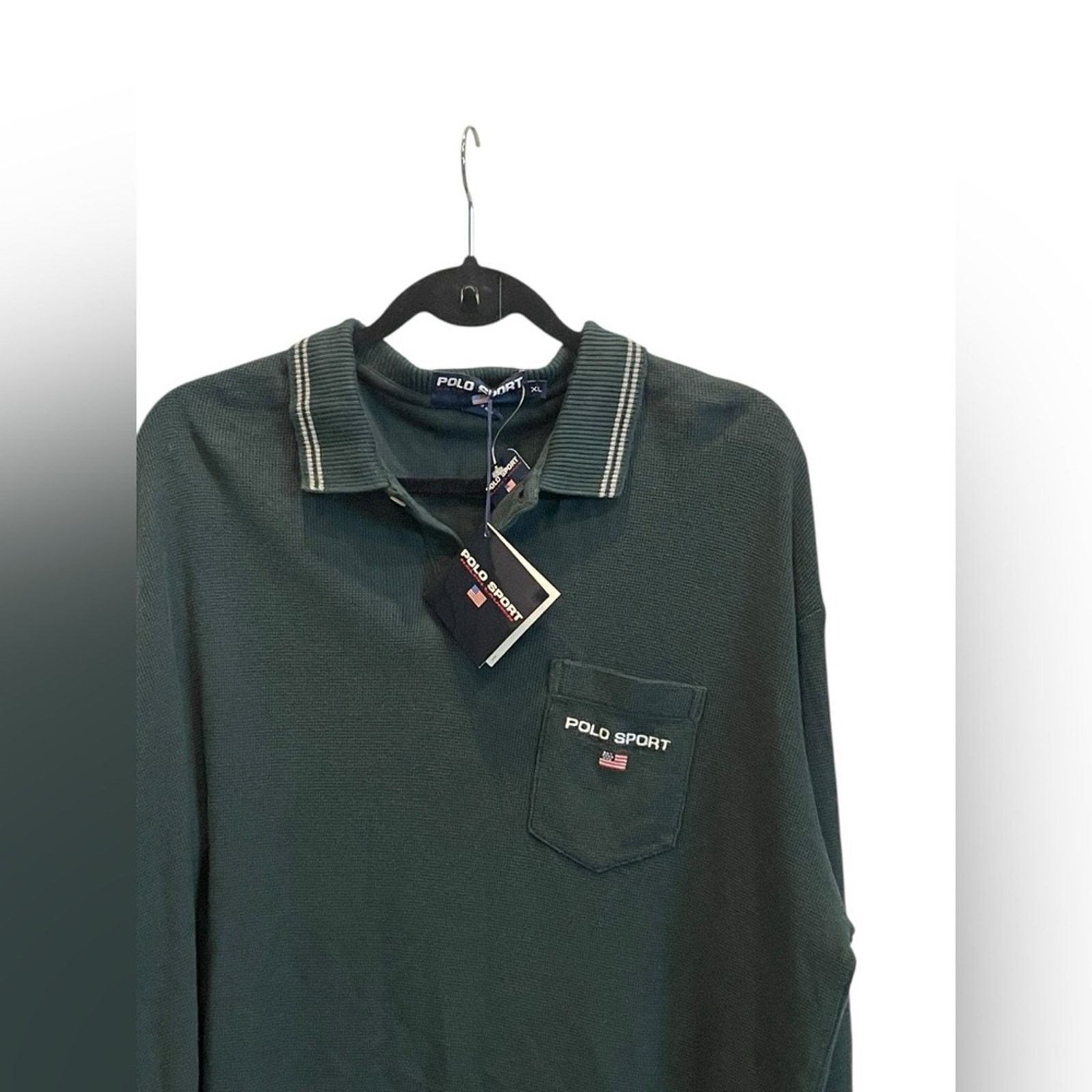 Polo Ralph Lauren Vintage Ralph Lauren Polo Sport Green Logo Rugby Polo XL NWT Size US XL / EU 56 / 4 - 2 Thumbnail