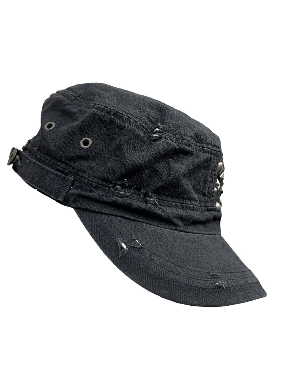 If Six Was Nine Vintage Japan Gothic Punk Spike Black Hat Size ONE SIZE - 3 Thumbnail