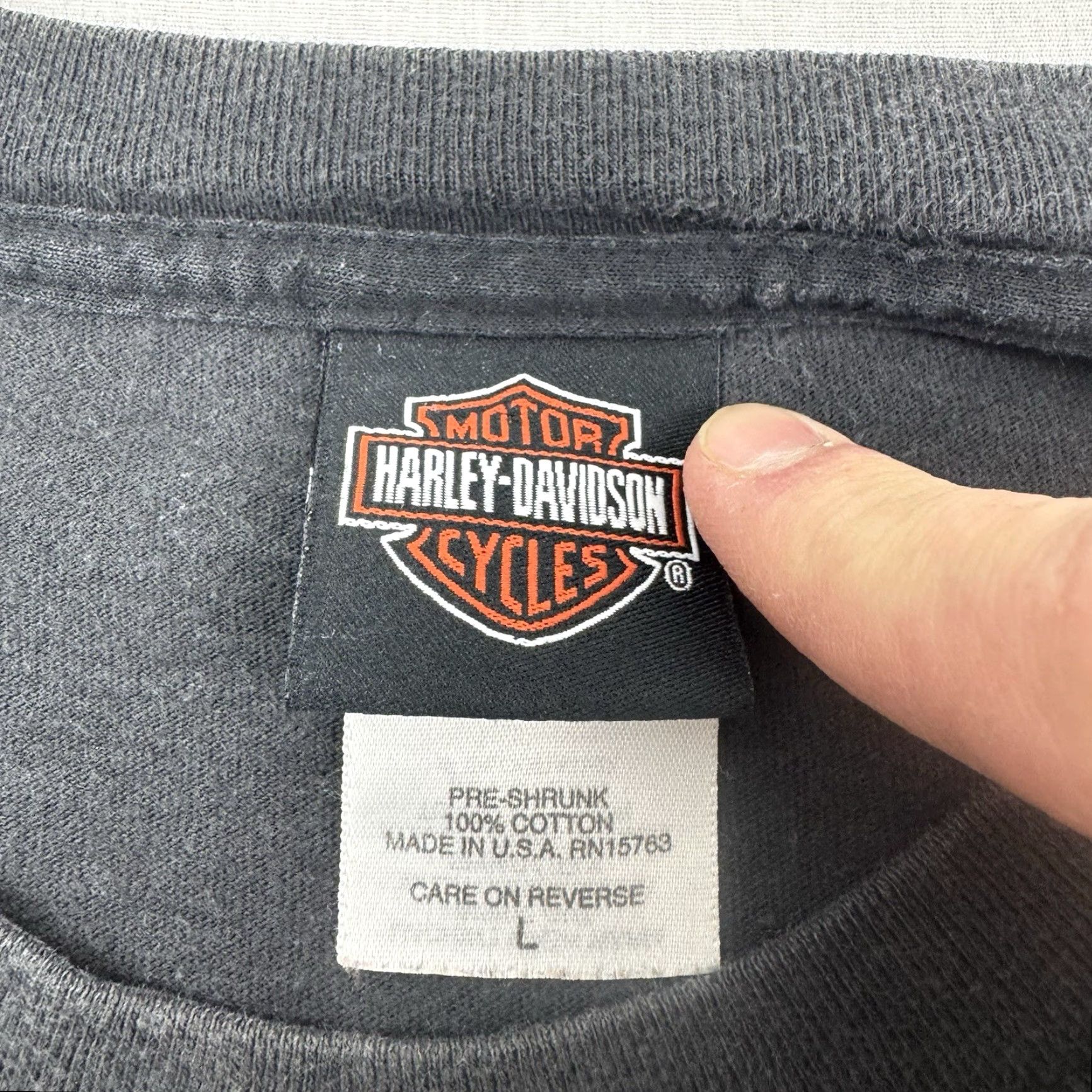 Harley Davidson VINTAGE Harley-Davidson Shirt Men Adult Large Black Graphic Print Hipster Y2K T-Shirt Mens Size US L / EU 52-54 / 3 - 4 Thumbnail