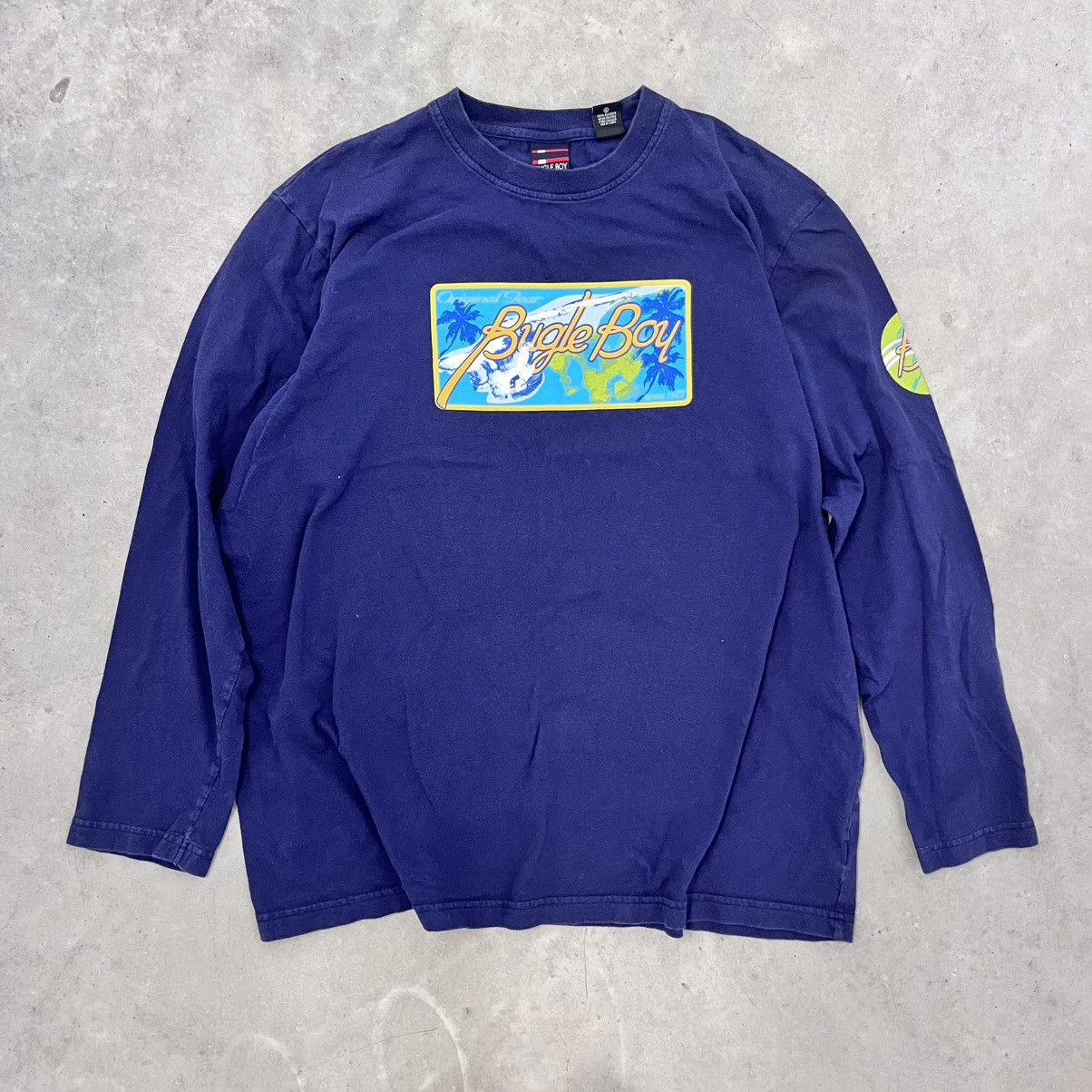 Billabong × Bugle Boy × Vintage Crazy Vintage Y2K Surf wear Bugle Boy T Shirt Navy Large Size US L / EU 52-54 / 3 - 2 Thumbnail