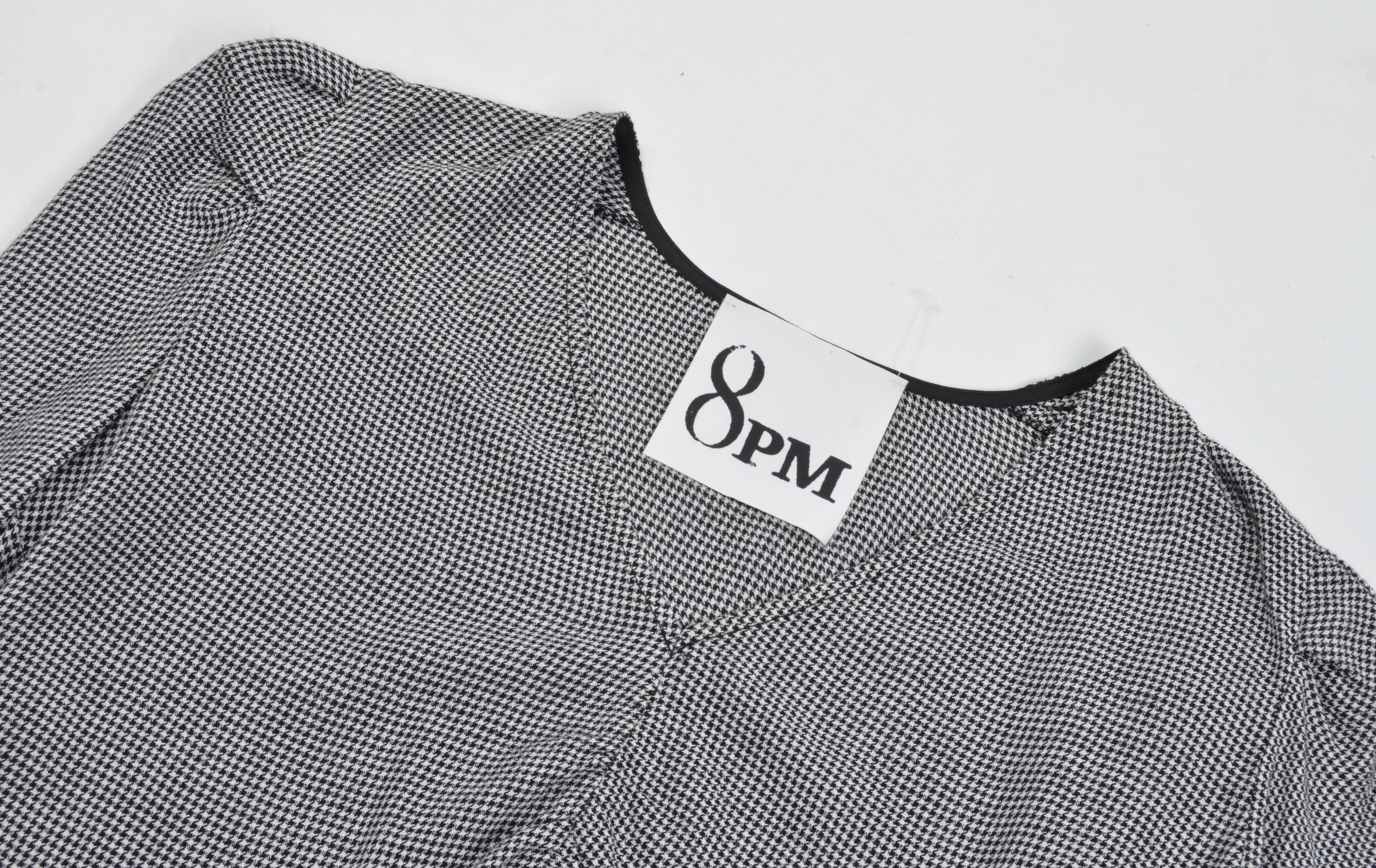 Other 8PM Italian Houndstooth Long Sleeve V-Neck Blouse Size S / US 4 / IT 40 - 5 Thumbnail