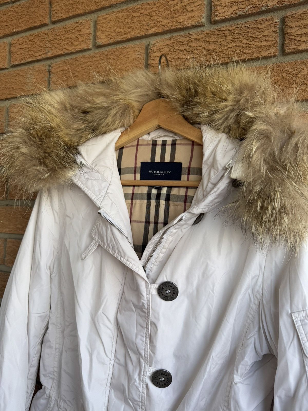 Burberry Burberry White Coat Jacket Women Size S / US 4 / IT 40 - 7 Thumbnail