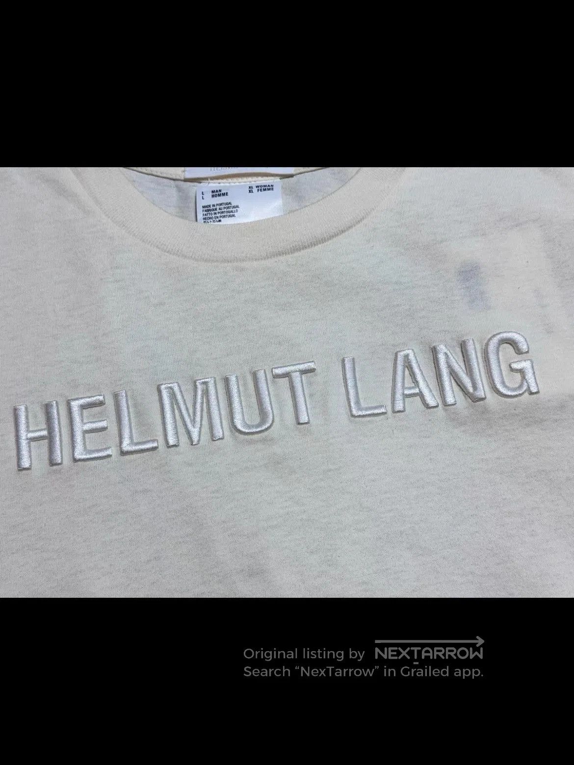 Helmut Lang Helmut Lang Logo Stitches Classic Tee. Size US L / EU 52-54 / 3 - 4 Thumbnail