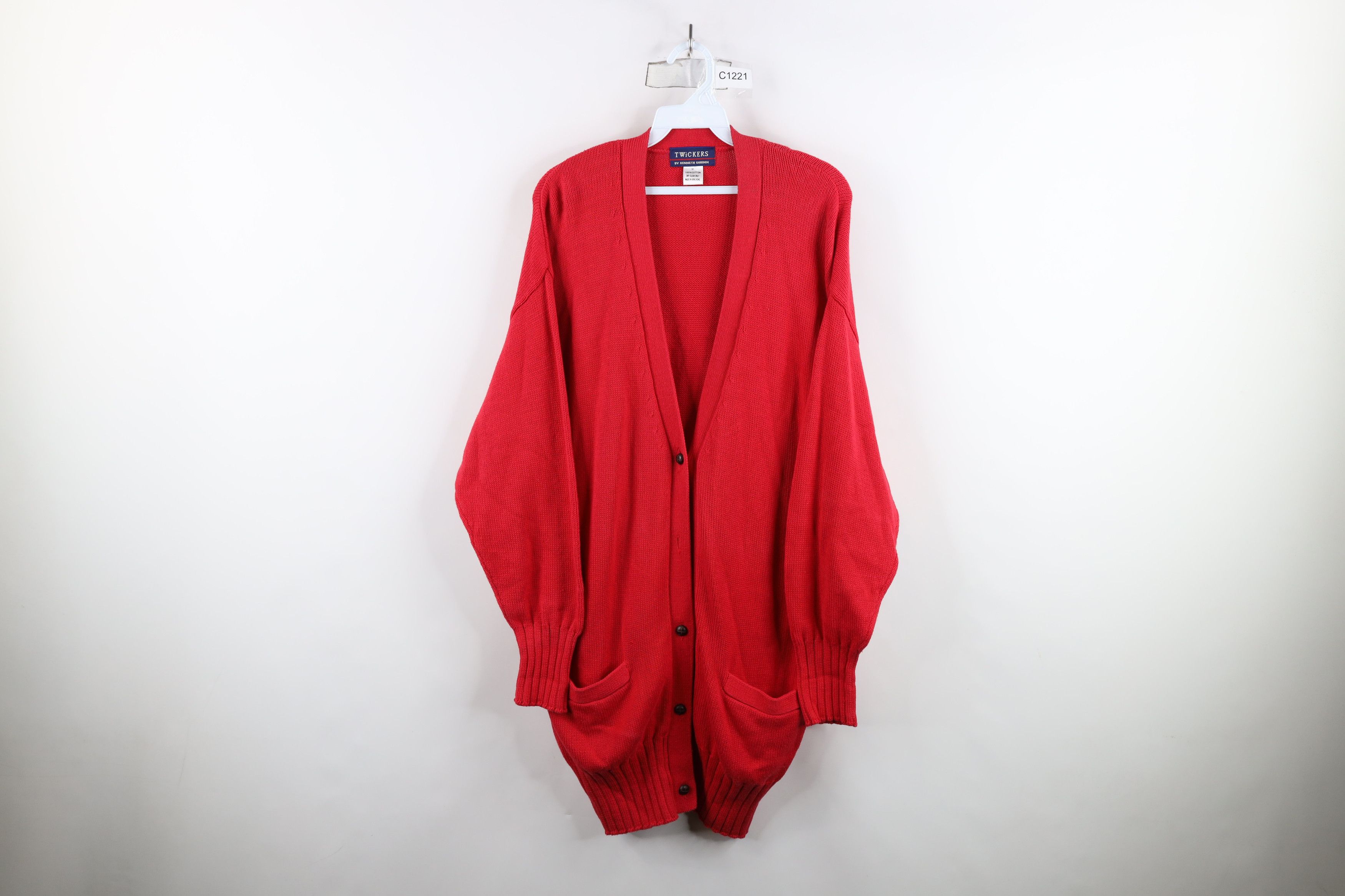 Vintage Vintage 90s Streetwear Oversized Knit Cardigan Sweater Red Size M / US 6-8 / IT 42-44 - 1 Thumbnail