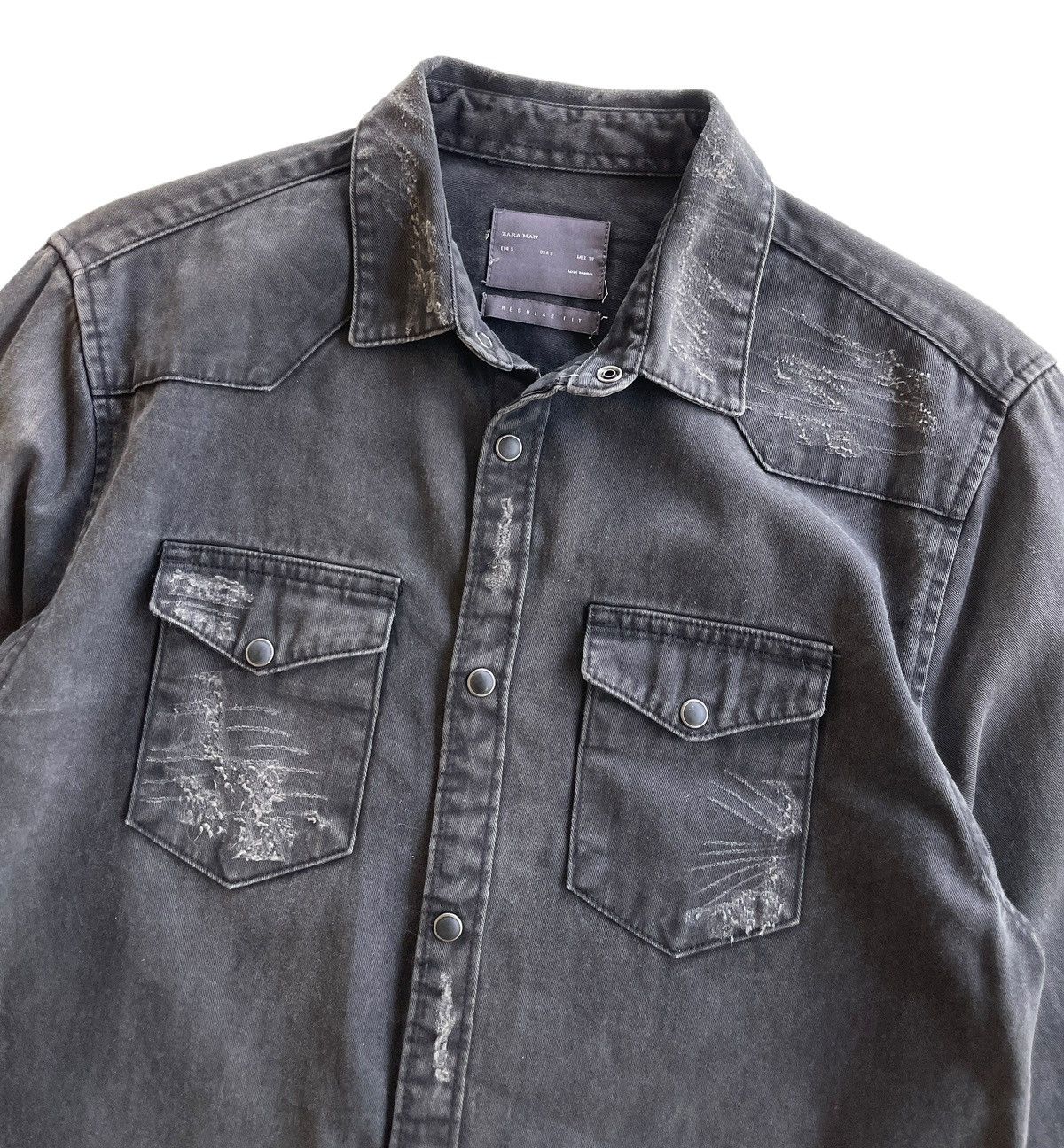 Zara Herren Zara Distressed Faded Shirt Size US S / EU 44-46 / 1 - 2 Thumbnail