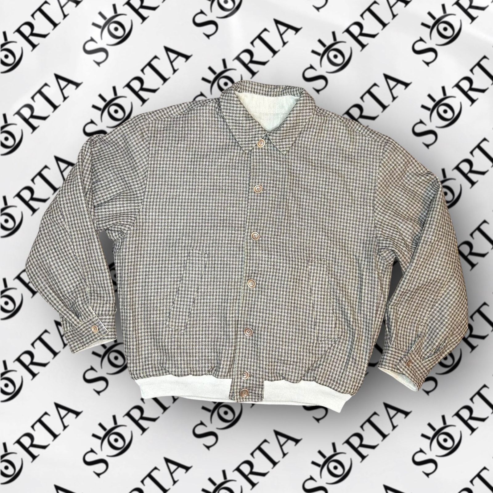 Sulka VTG Sulka Italy Houndstooth Wool Cashmere Reversible Jacket Size US L / EU 52-54 / 3 - 1 Thumbnail