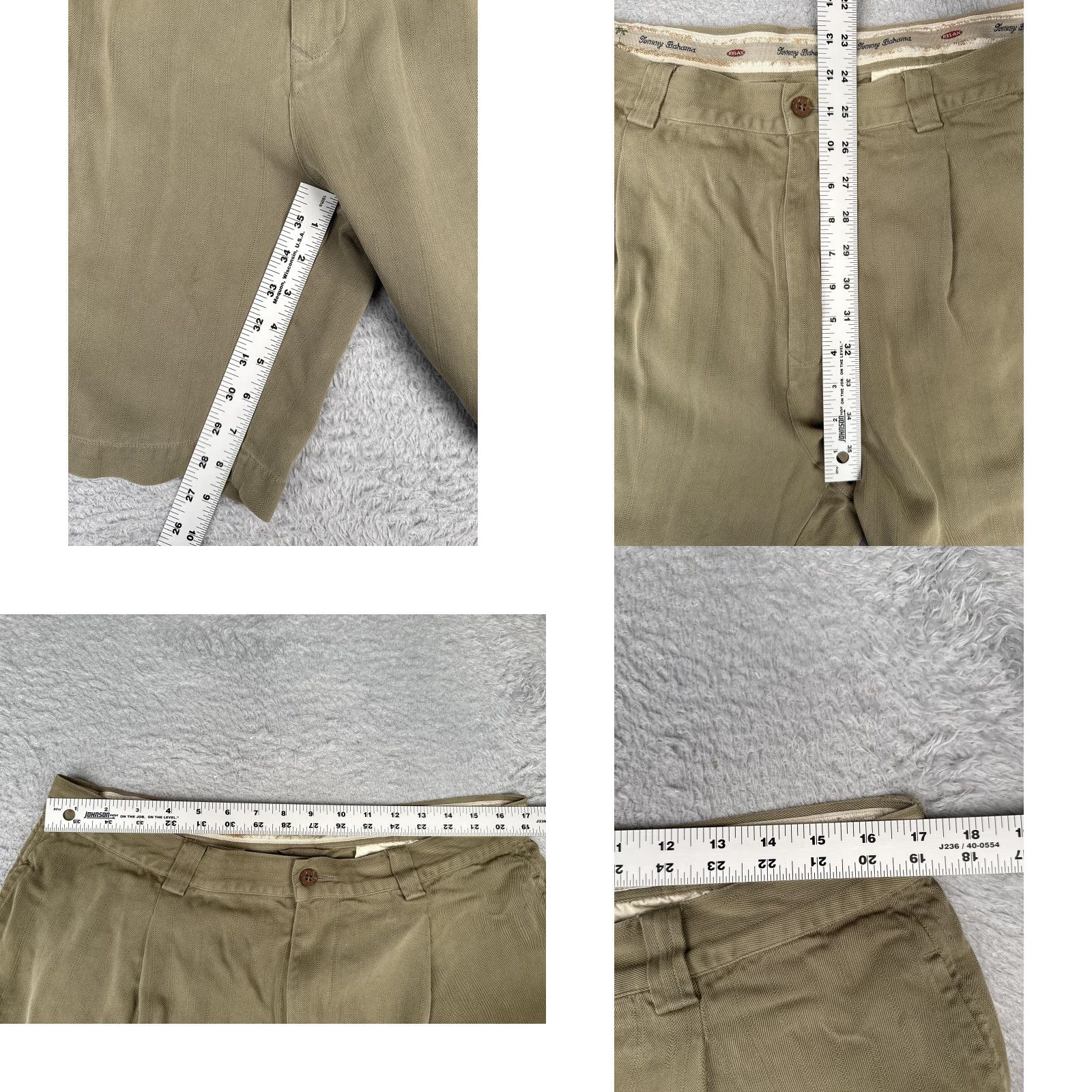 Tommy Bahama Tommy Bahama Shorts Mens 36 Tan Silk Pleated Relax Fit Chino Herringbone Beach Casual Size US 36 / EU 52 - 8 Thumbnail