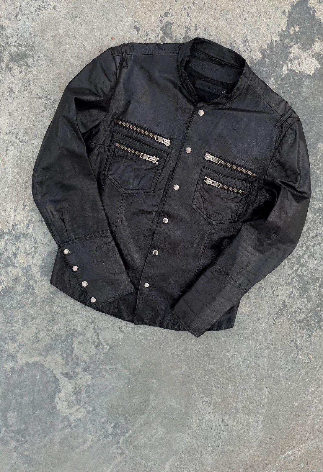 Allsaints All Saints Ramones Leather RARE Avant Garde Y2K Jacket Size US L / EU 52-54 / 3 - 1 Thumbnail