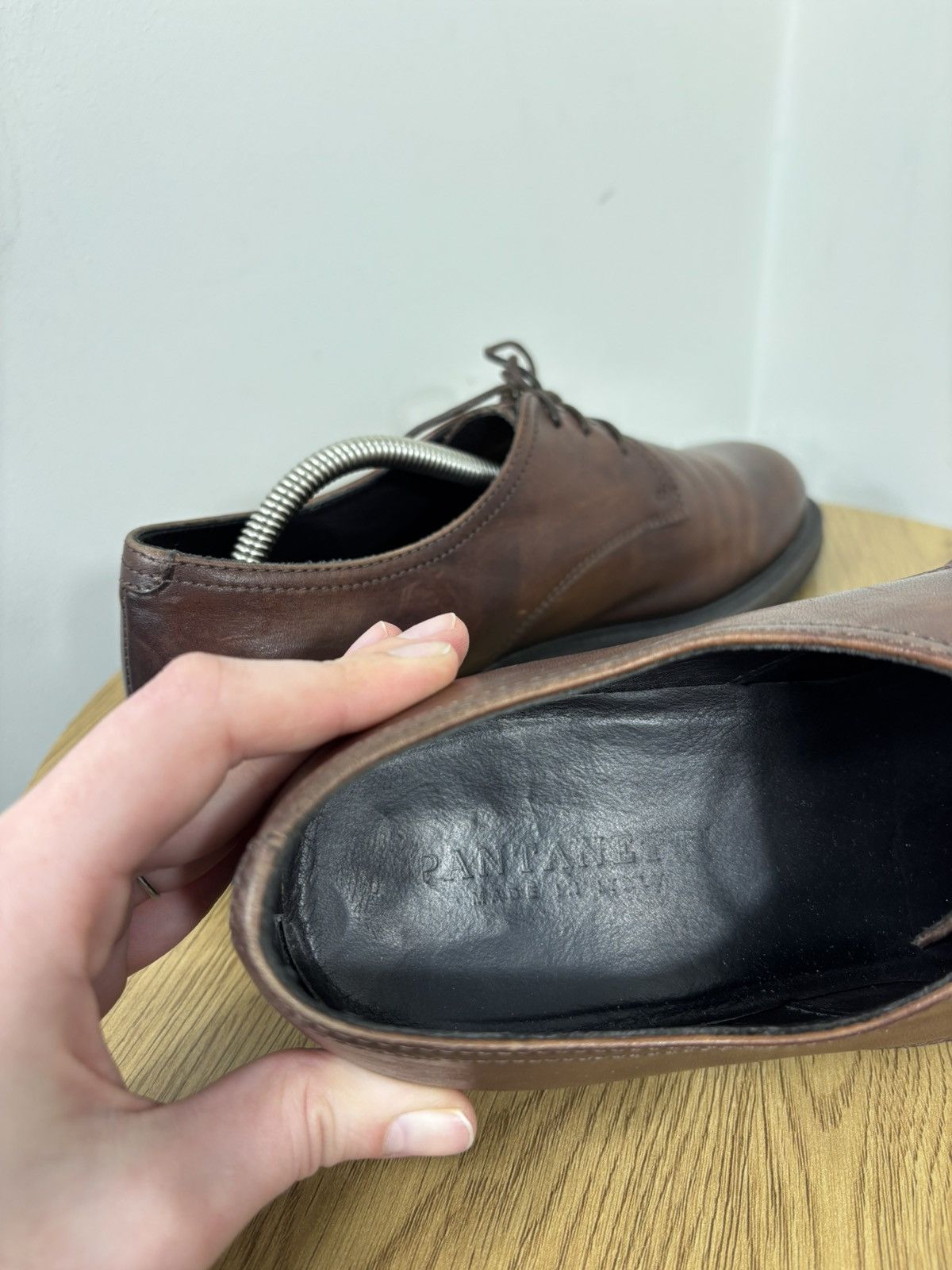 Pantanetti Pantanetti Men’s Italian Brown Leather Derby Shoes Size US 7 / EU 40 - 18 Thumbnail