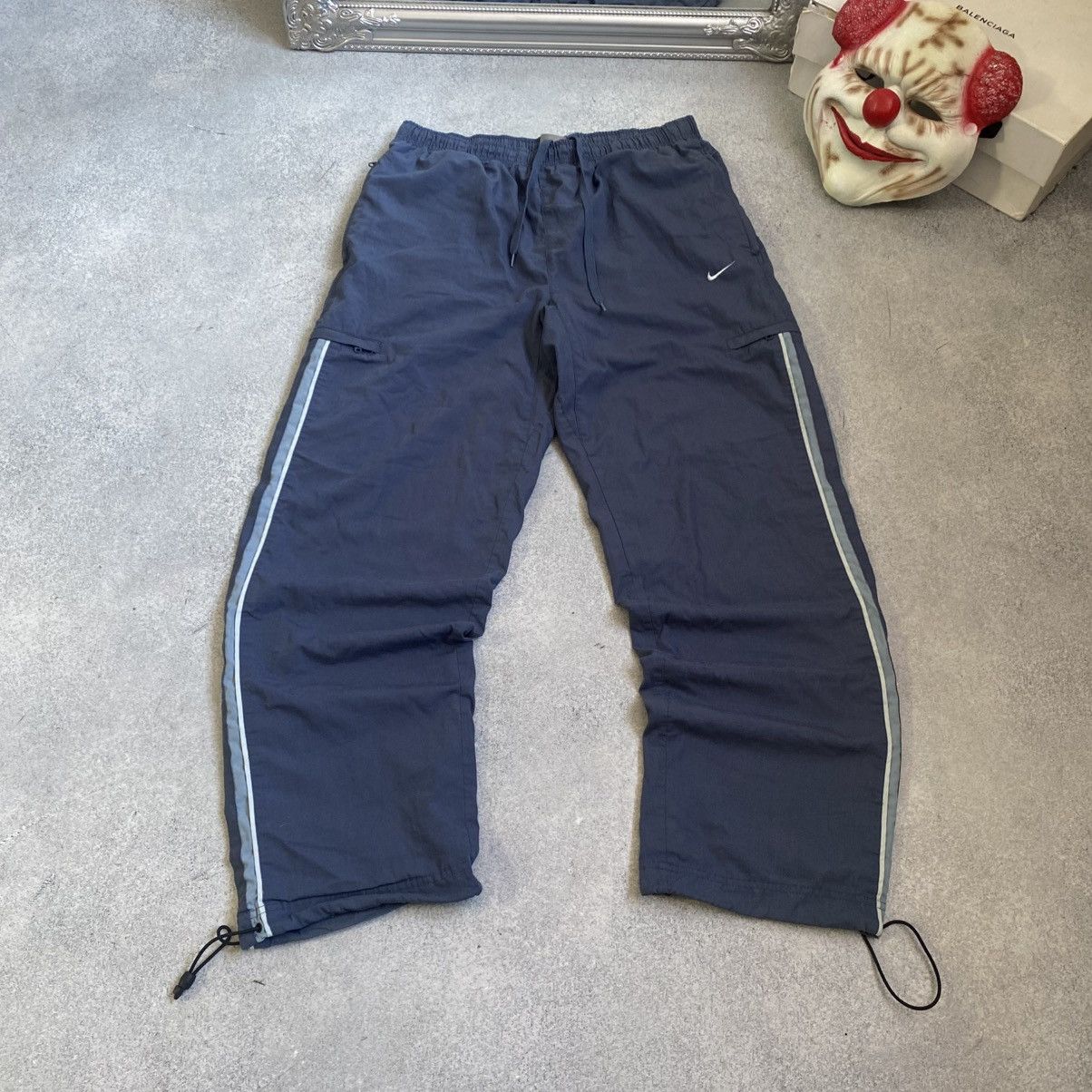Nike Vintage Nike Track Pants Nylon Striped 00s Y2K Baggy Size US 34 / EU 50 - 4 Thumbnail