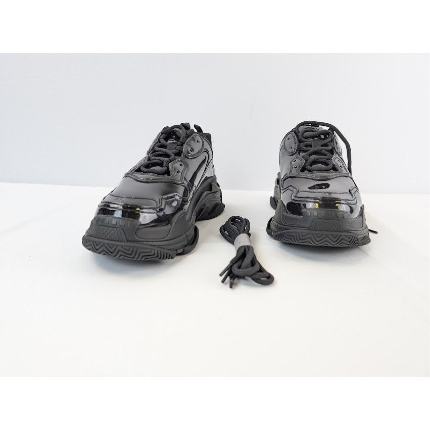 Balenciaga o1rshd1 Triple S Rubber Sneakers in Black Size US 12 / EU 45 - 8 Thumbnail
