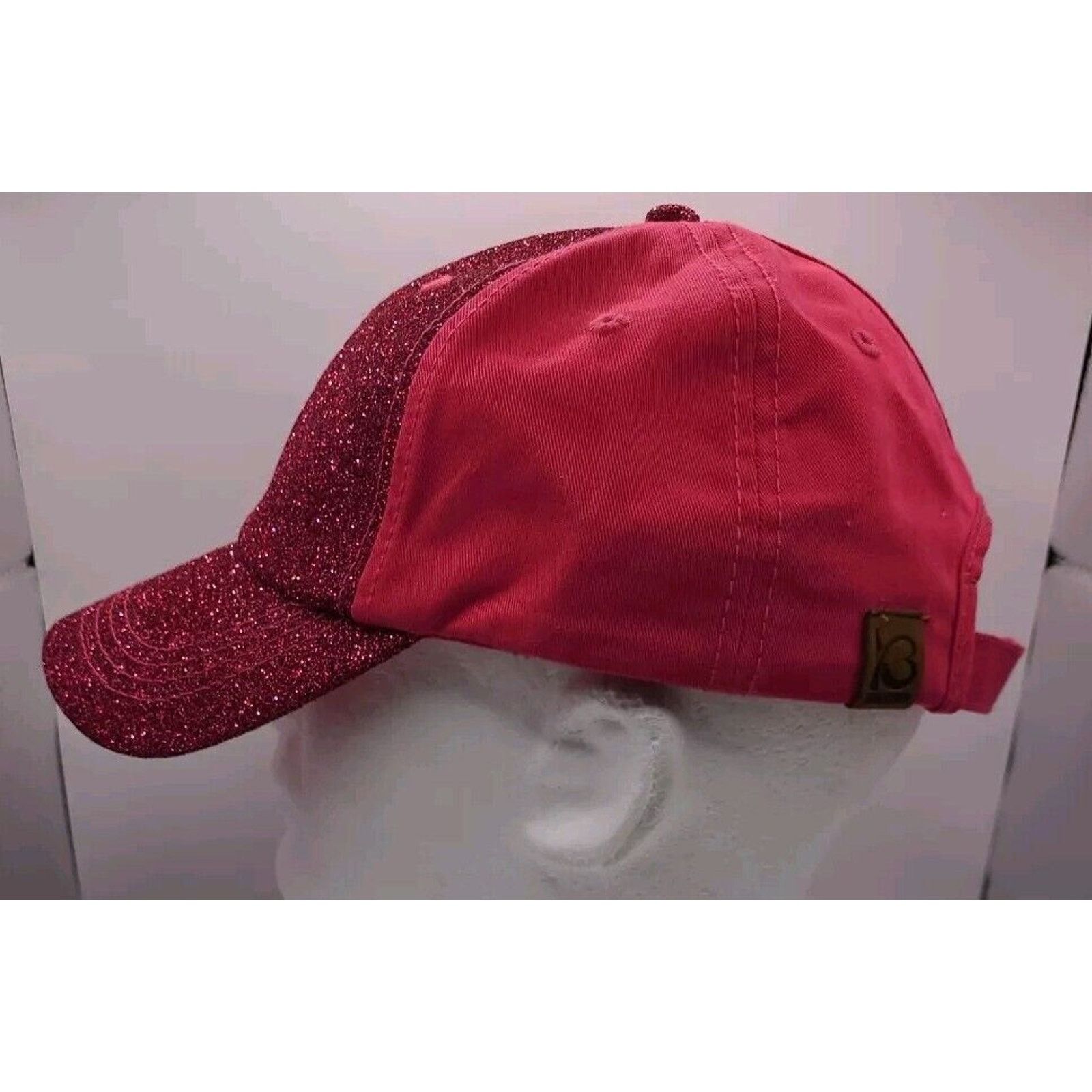 Ethos NWOT Ladies KB ETHOS Glitter Pink Ponytail Cap Strapback Hat Size ONE SIZE - 2 Thumbnail