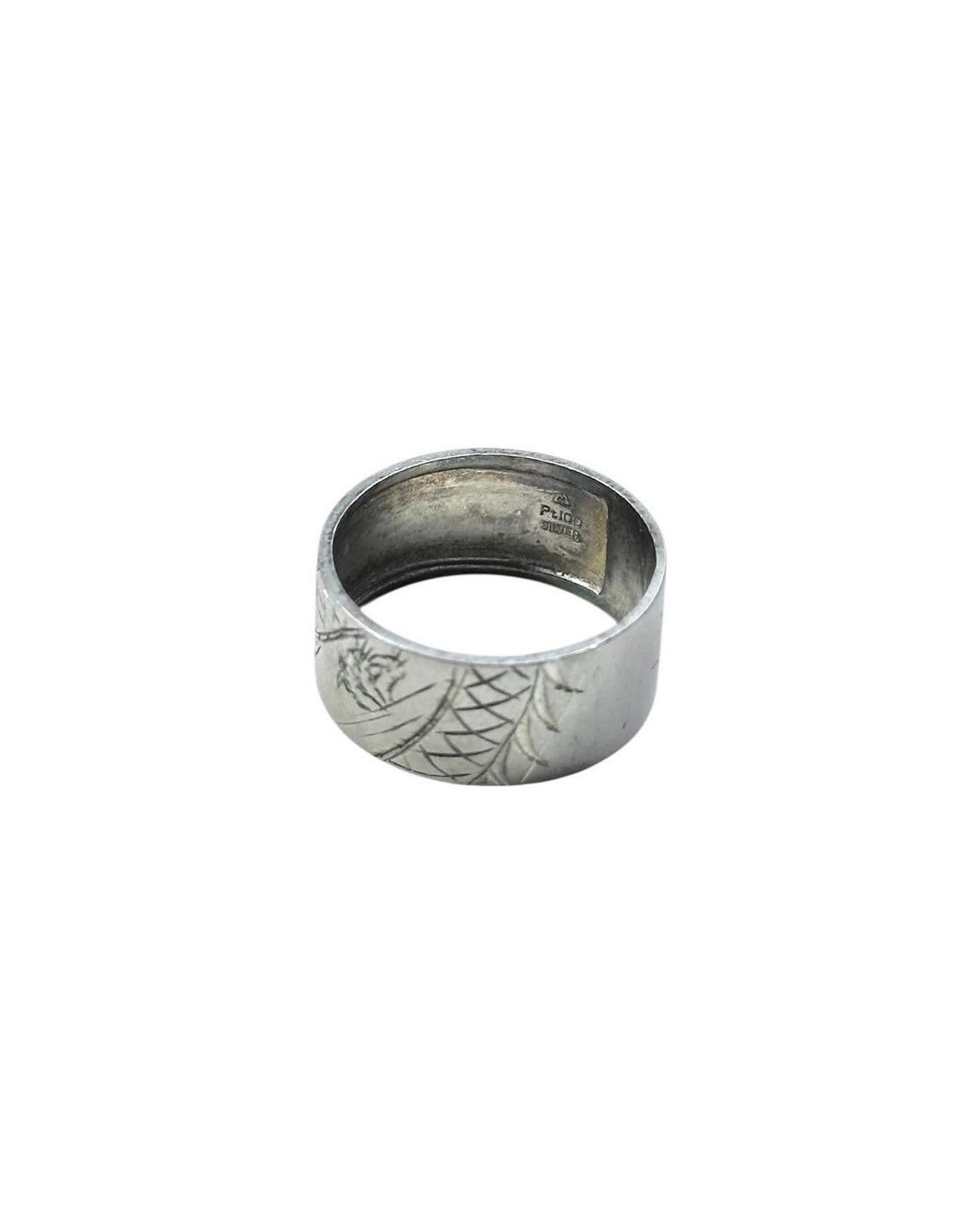 Vintage 2000s HANDCRAFT PLATINUM COATED CELESTIAL DRAGON SILVER RING Size ONE SIZE - 3 Thumbnail