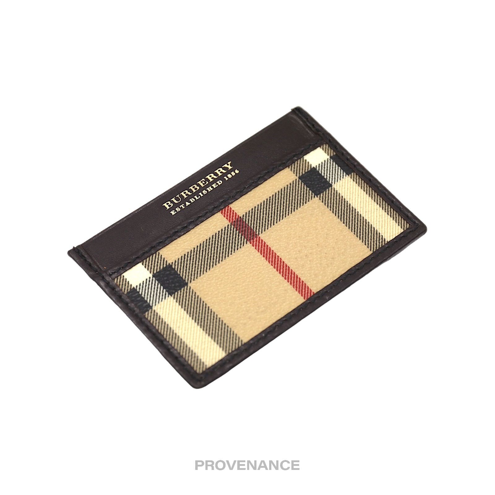 Burberry 🔴 Burberry Check Card Holder Wallet - Nova Check Chocolate Size ONE SIZE - 2 Thumbnail