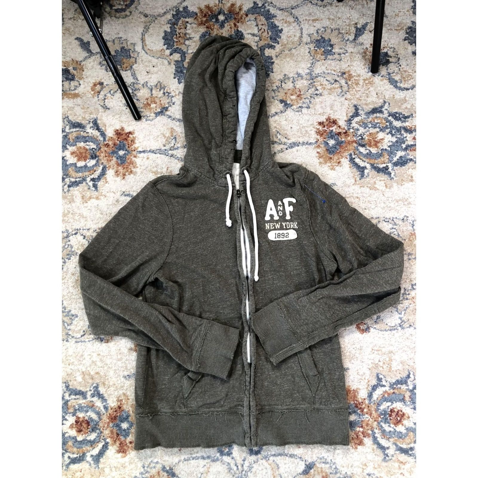 Abercrombie & Fitch Abercrombie & Fitch Hoodie Mens XL Green Full Zip 1892 Graphic Logo Sweatshirt Size US XL / EU 56 / 4 - 2 Thumbnail