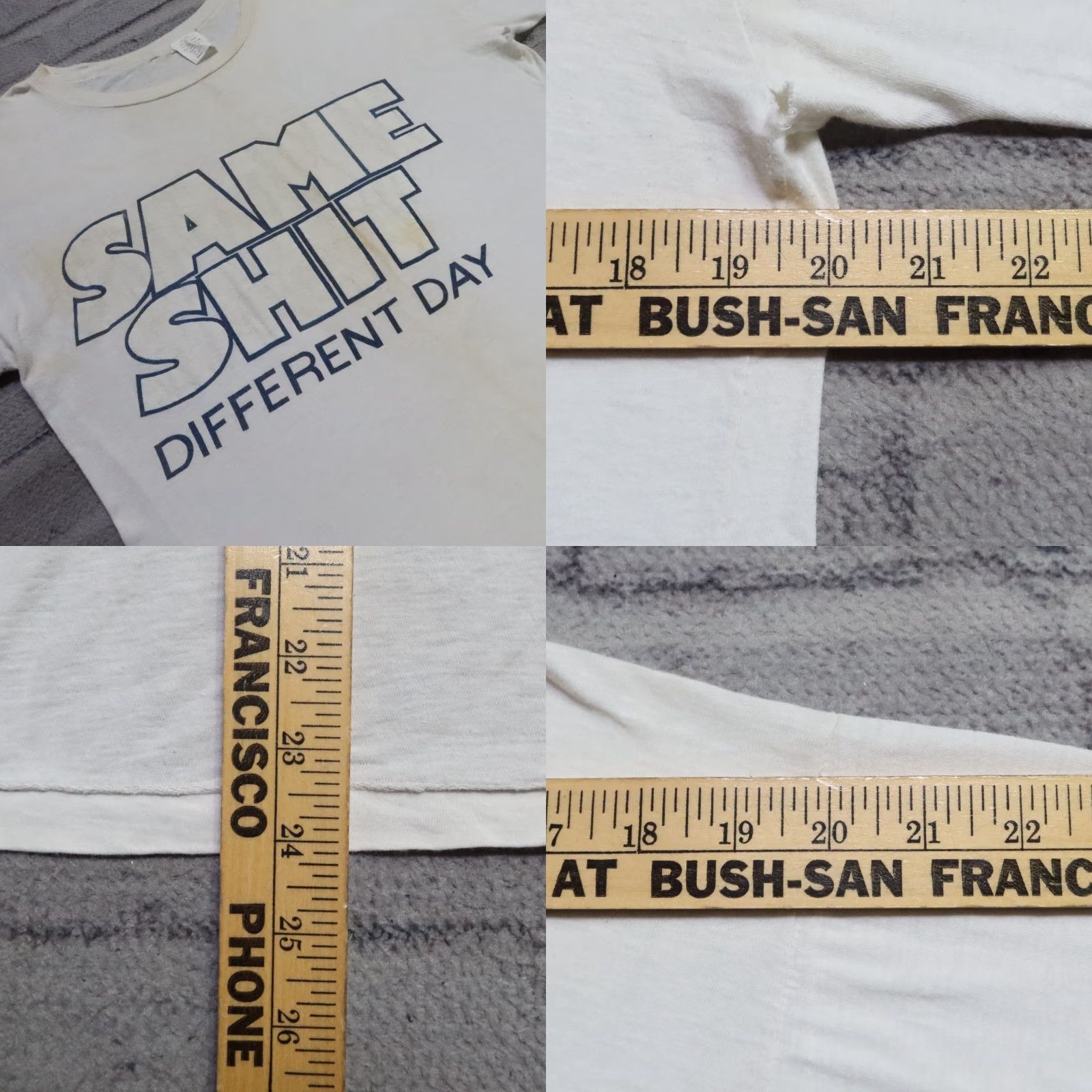 Vintage VINTAGE 90s Same Thing Different Day T-Shirt Shirt Mens L White Size US L / EU 52-54 / 3 - 8 Thumbnail