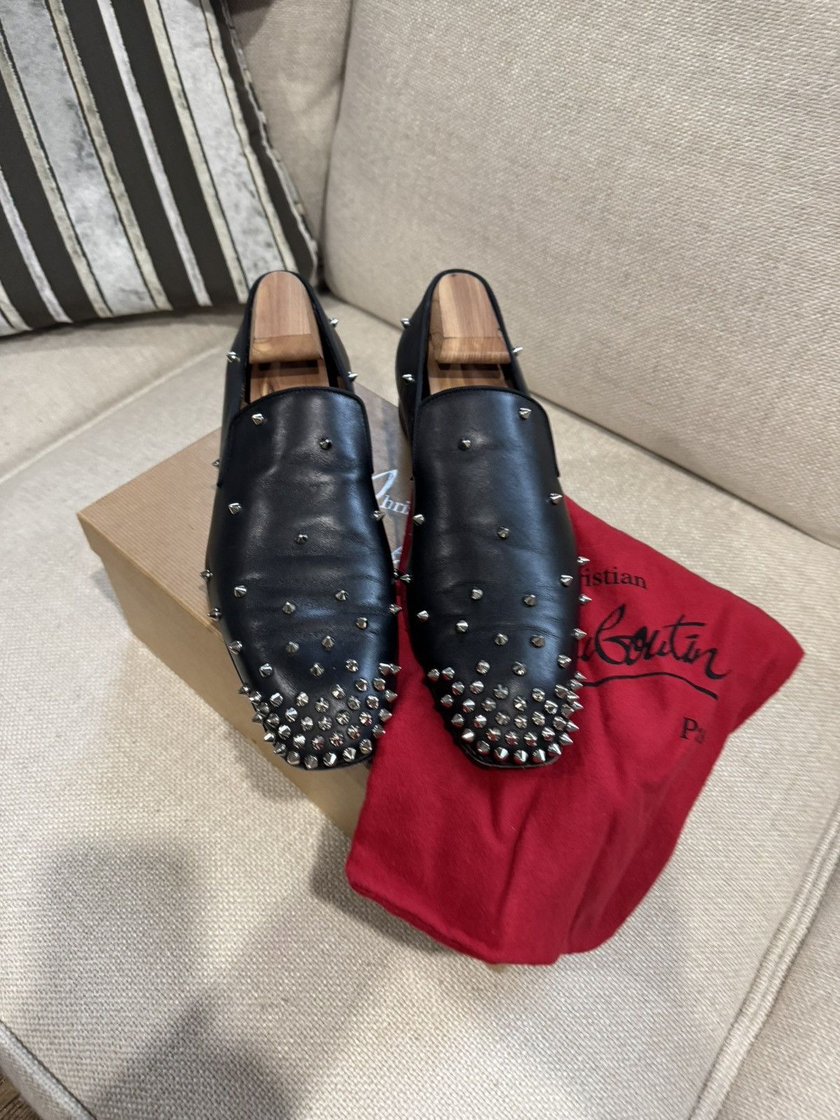 Christian Louboutin × Designer Christian Louboutin Degra Veau Velours Black Calfskin Size US 10 / EU 43 - 12 Thumbnail