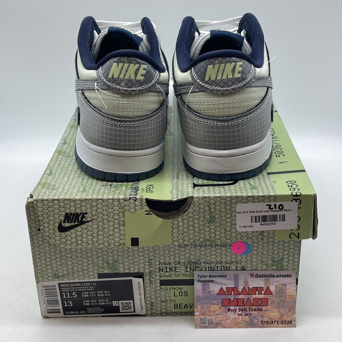 Nike Union la x dunk low passport pack pistachio Size US 11.5 / EU 44-45 - 3 Thumbnail