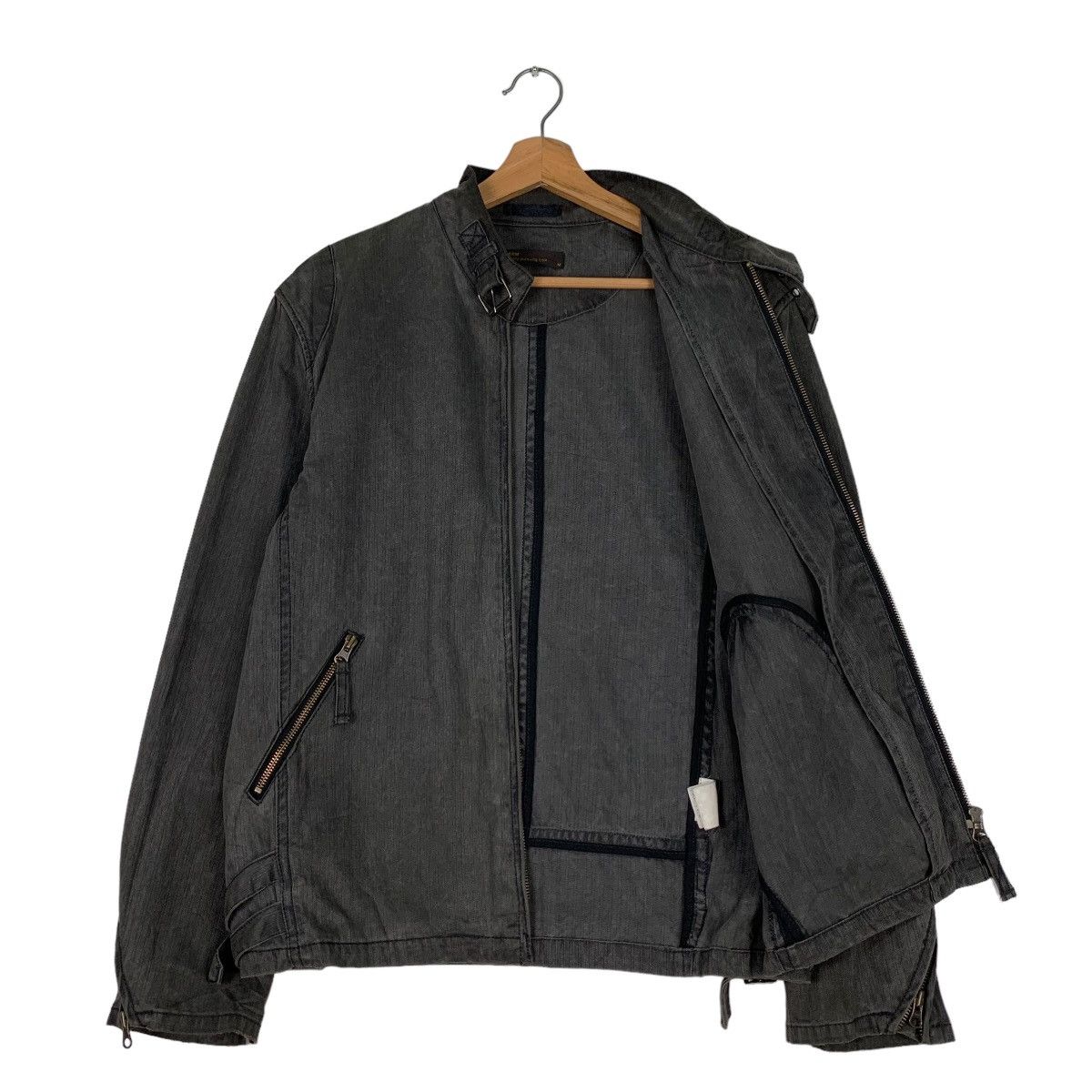 Japanese Brand MODERM Asymmetrical Sleeve Zipper Jacket #0934-C41 Size US M / EU 48-50 / 2 - 9 Thumbnail