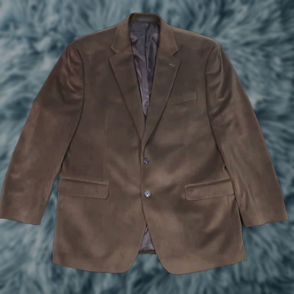 Chaps Chaps Blazer Jacket Mens 44 Brown Velour Long Sleeve Business Retro Sports Solid Size US XXL / EU 58 / 5 - 1 Thumbnail