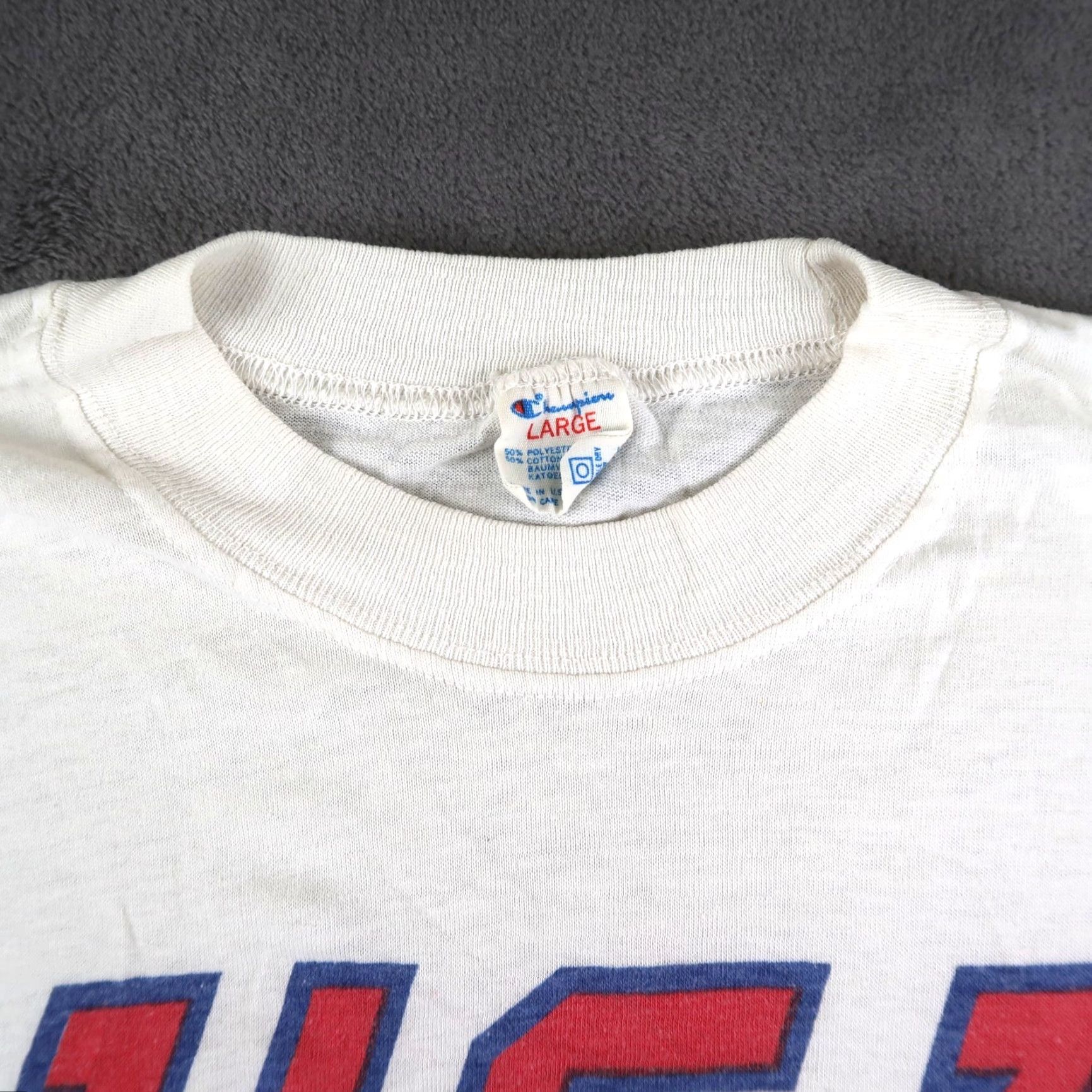 Champion VINTAGE Champion Team USA Long Sleeve Shirt Mens L White 1980s Cotton Blend Made in USA Size US L / EU 52-54 / 3 - 4 Thumbnail