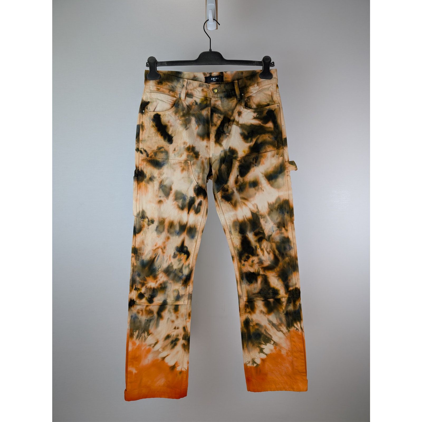 Amiri o1rshd1 Tie Dye Carpenter Pants in Khaki Size US 31 - 1 Thumbnail