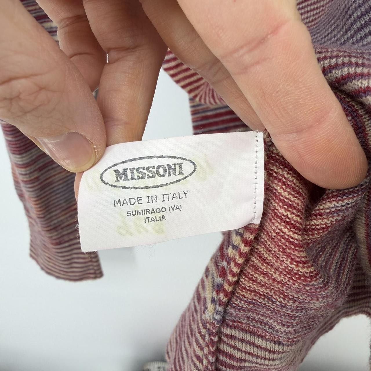 Missoni Missoni V-neck Argyle Multicolor Zig Zag Stripe Sweater Size XL / US 12-14 / IT 48-50 - 3 Thumbnail