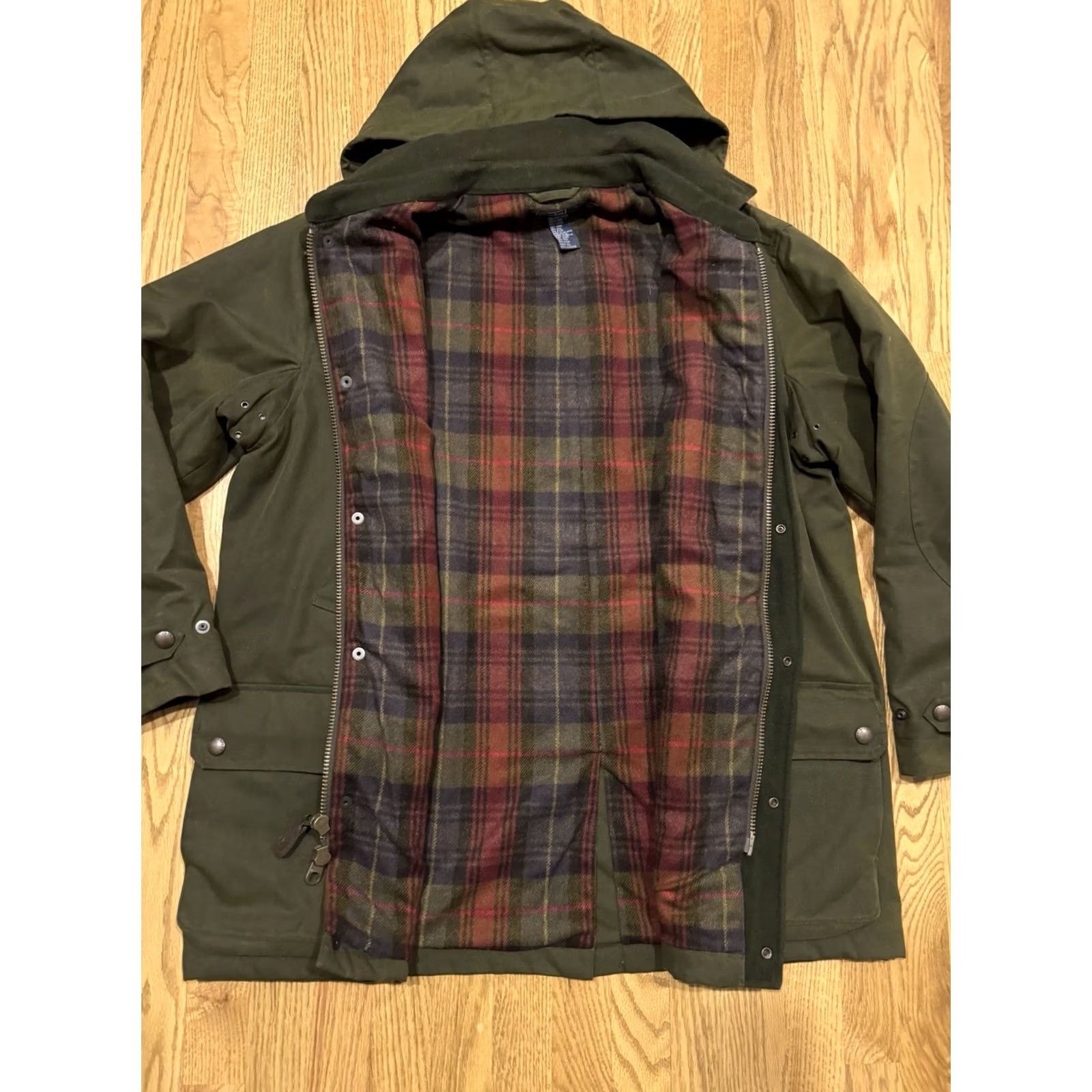 Ralph Lauren VINTAGE Polo Ralph Lauren Field Coat Men’s L Waxed Canvas Hooded Padded Water Resistant Windproof Zip Pockets Green Size US L / EU 52-54 / 3 - 7 Thumbnail