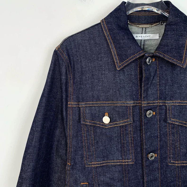 Givenchy Givenchy Dark Blue Cotton Collar Single Breasted Jacket Size US M / EU 48-50 / 2 - 3 Thumbnail