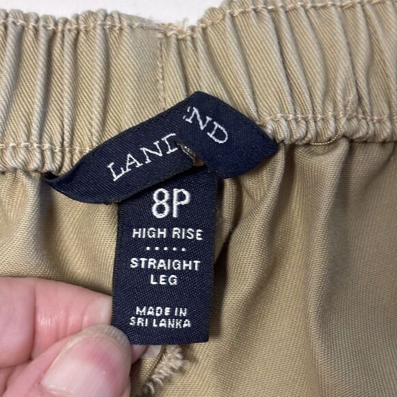 Lands' End Lands' End Ladies Khaki High Rise Straight Leg Pants 8P Size 30" / US 8 / IT 44 - 6 Thumbnail