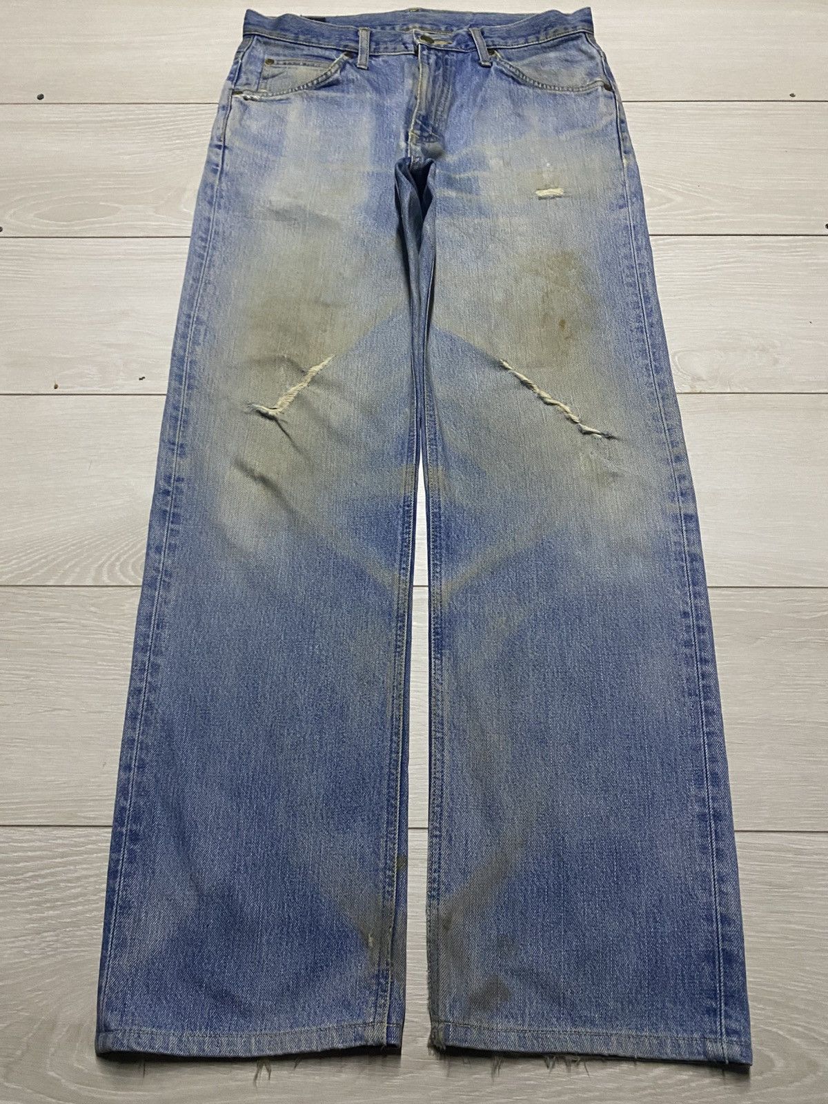 Lee × Number (N)ine Vintage Lee Riders Mud Wash Distressed Loose Jeans Size US 32 / EU 48 - 1 Thumbnail