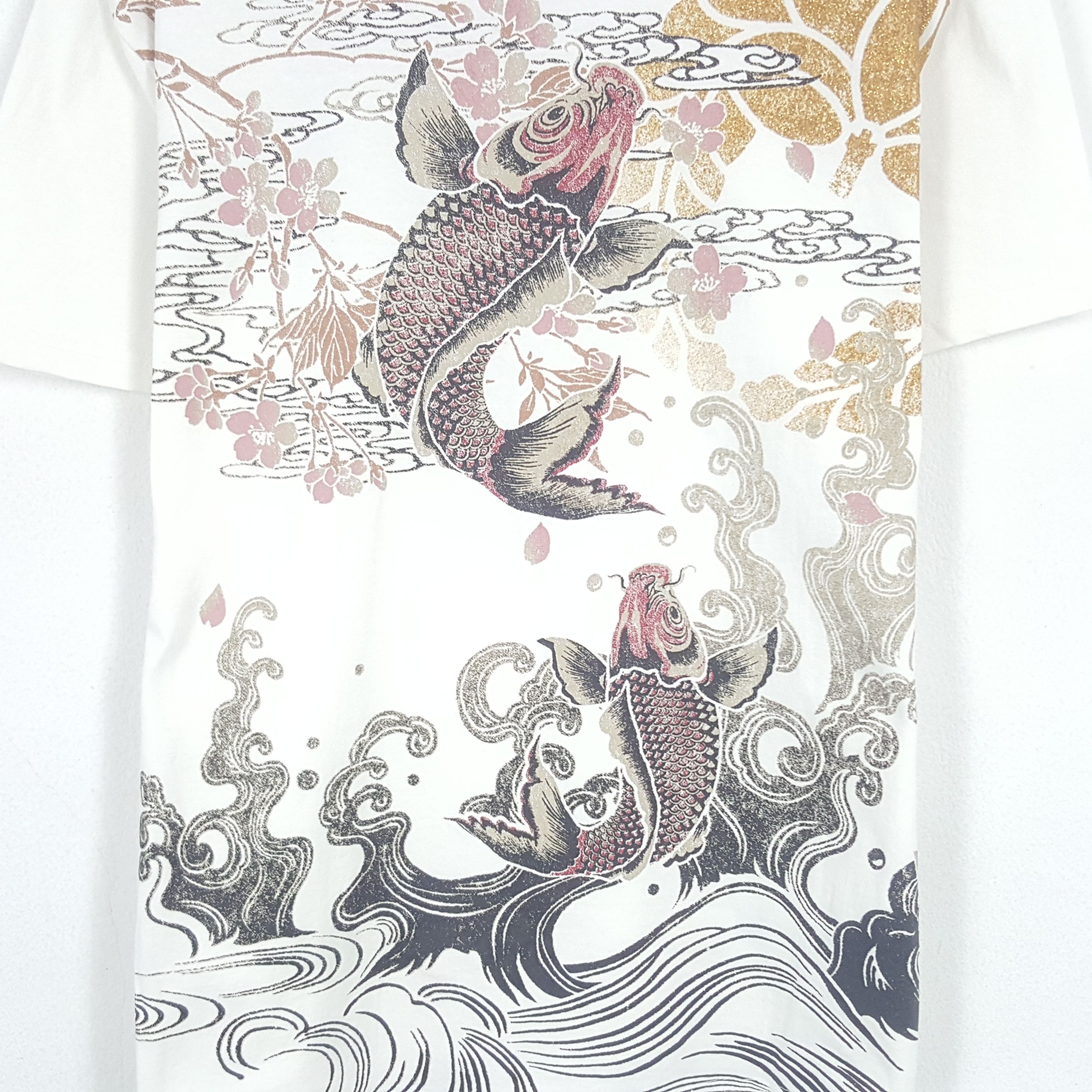Bullet Noise × Japanese Brand × Vintage Vintage Bullet Noise Fish Koii Art Tradition Tshirt Size US M / EU 48-50 / 2 - 2 Thumbnail