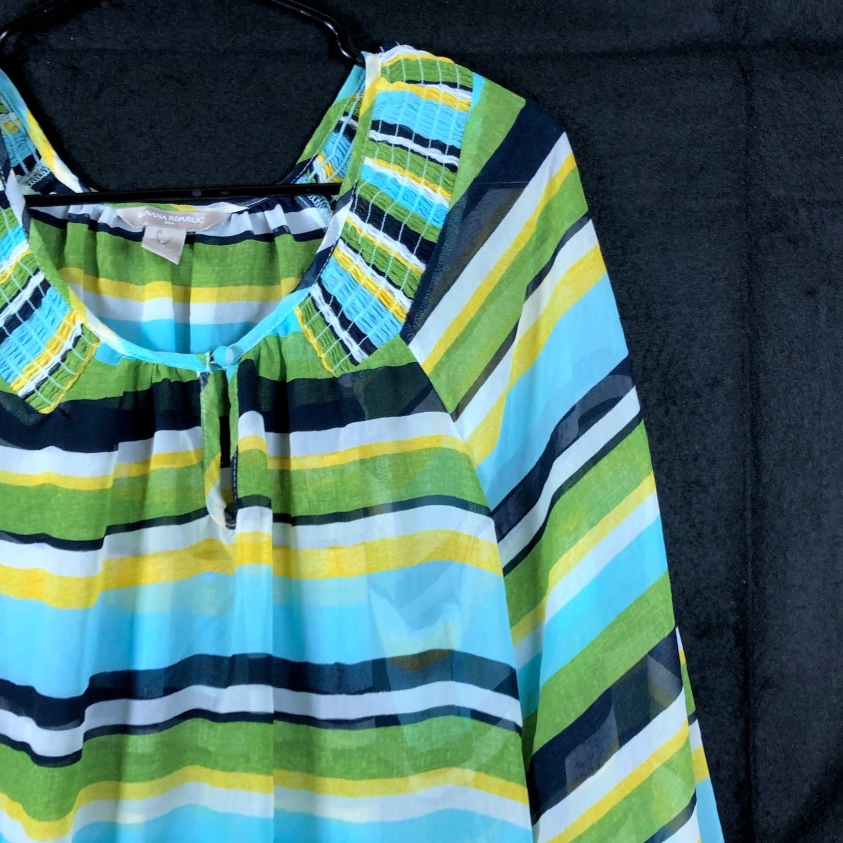Banana Republic Banana Republic Womens Blouse Multicolored Striped Long Sleeve Sheer Large Size L / US 10 / IT 46 - 5 Thumbnail