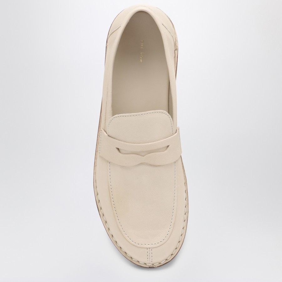 The Row o1d2blof1024 Cary Leather Tofu Loafers in Beige Size US 6 / IT 36 - 3 Thumbnail