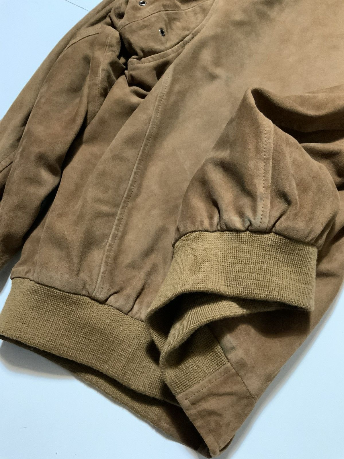 Golden Bear × Vintage Vintage Golden Bear Suede Leather Cognac Zip Bomber Jacket Size US XL / EU 56 / 4 - 10 Thumbnail