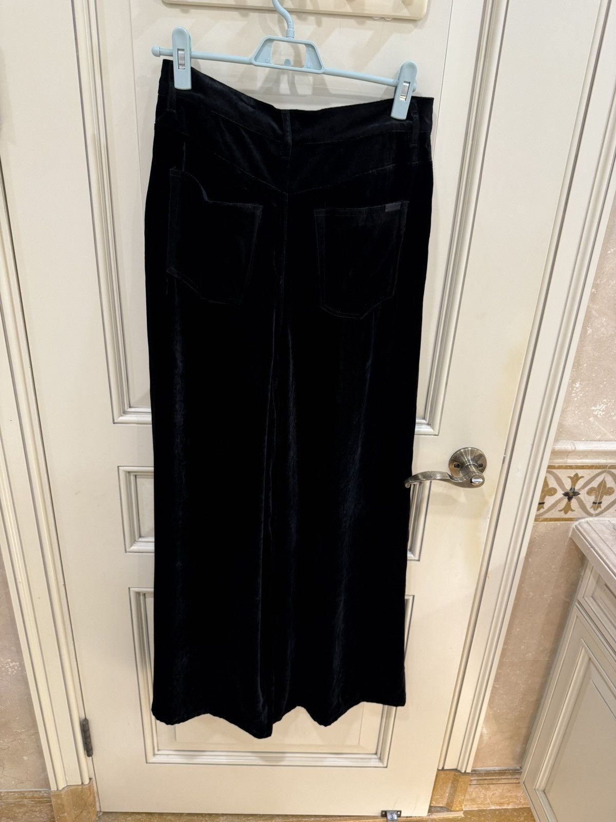 Saint Laurent Paris Black velvet high waist wide leg pants size28 Size US 28 / EU 44 - 8 Thumbnail